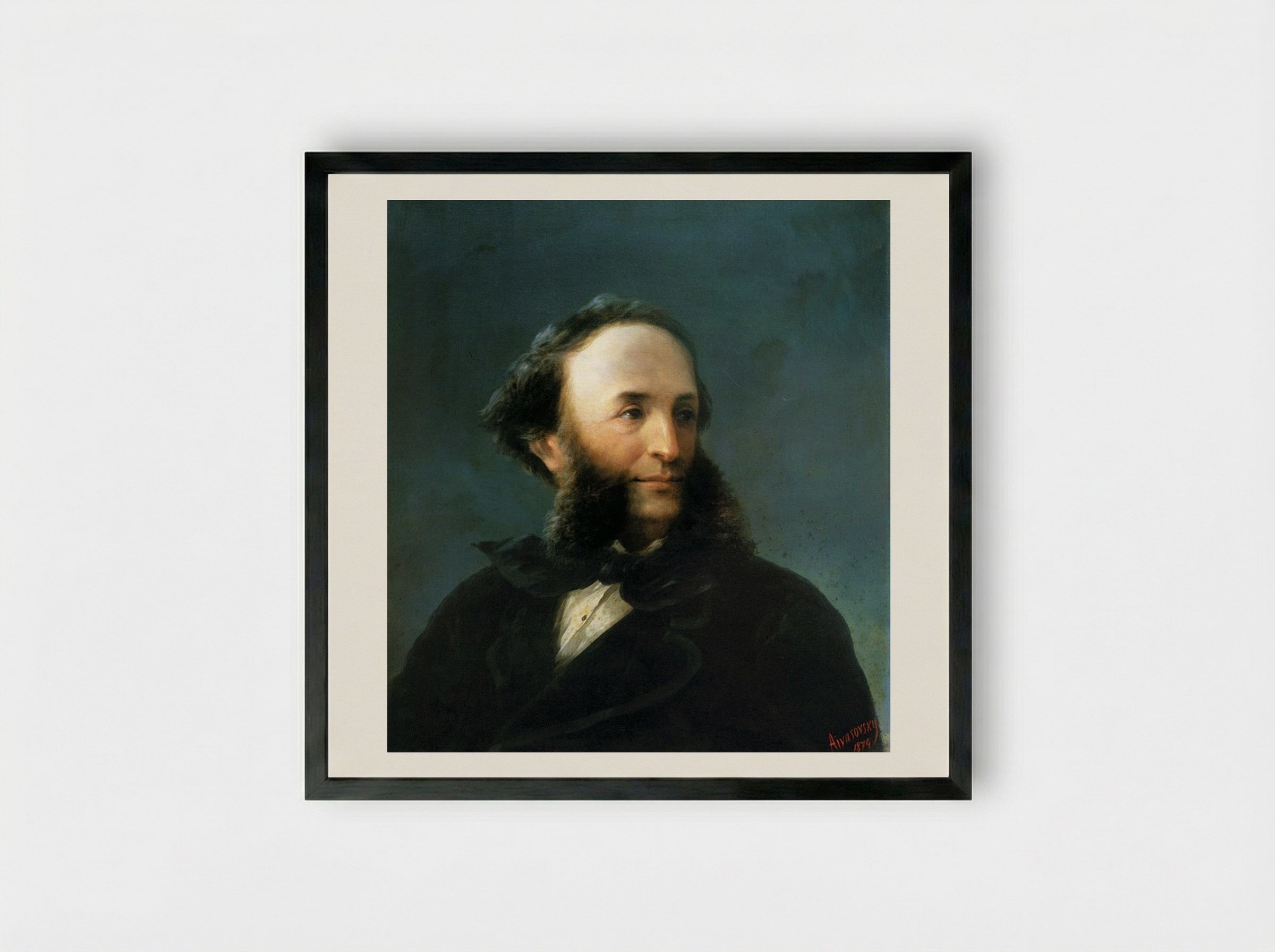 Self-portrait - Ivan Aivazovsky - Framed Print Black