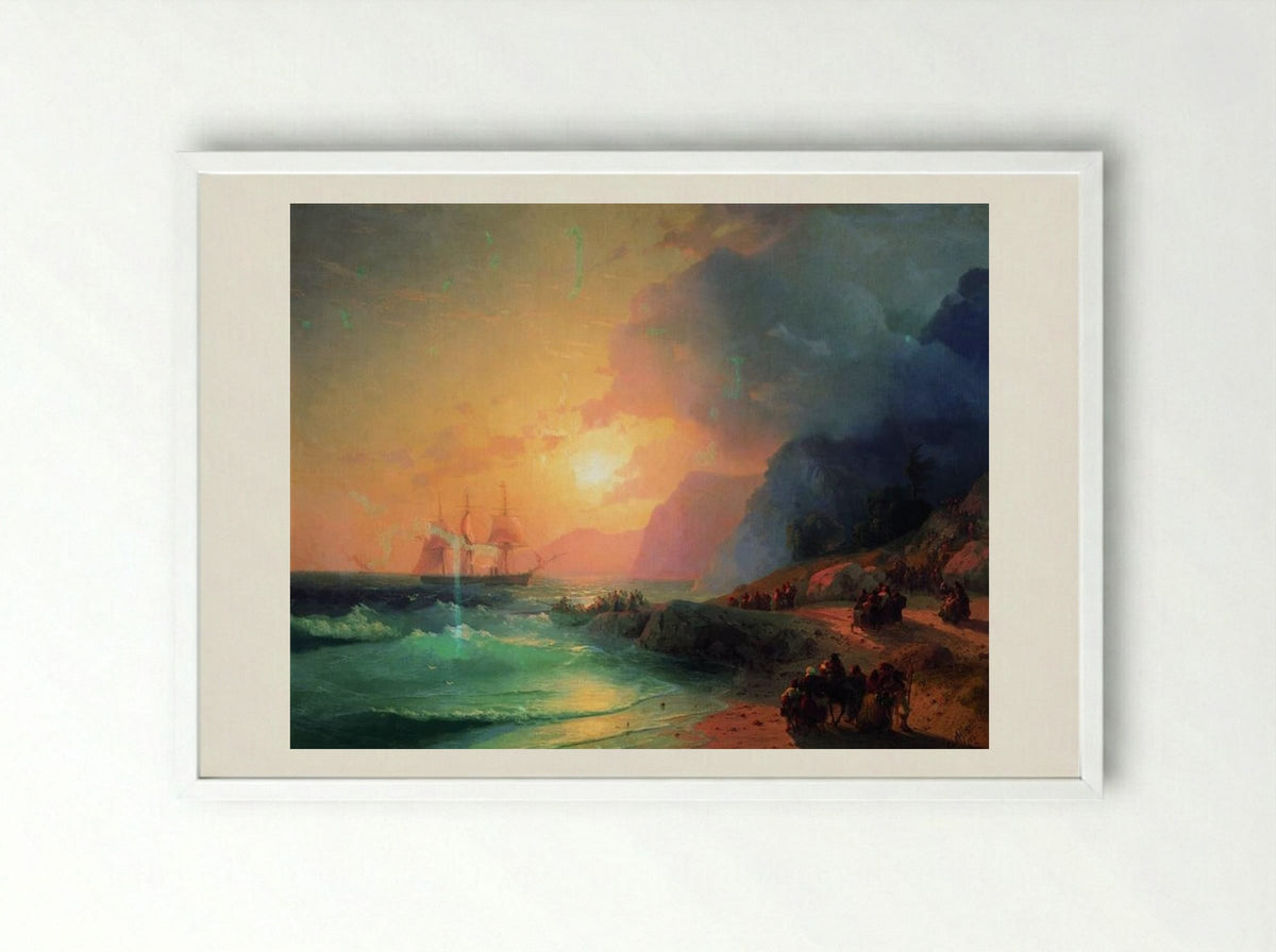 On the Island of Crete - Ivan Aivazovsky - Framed Print White