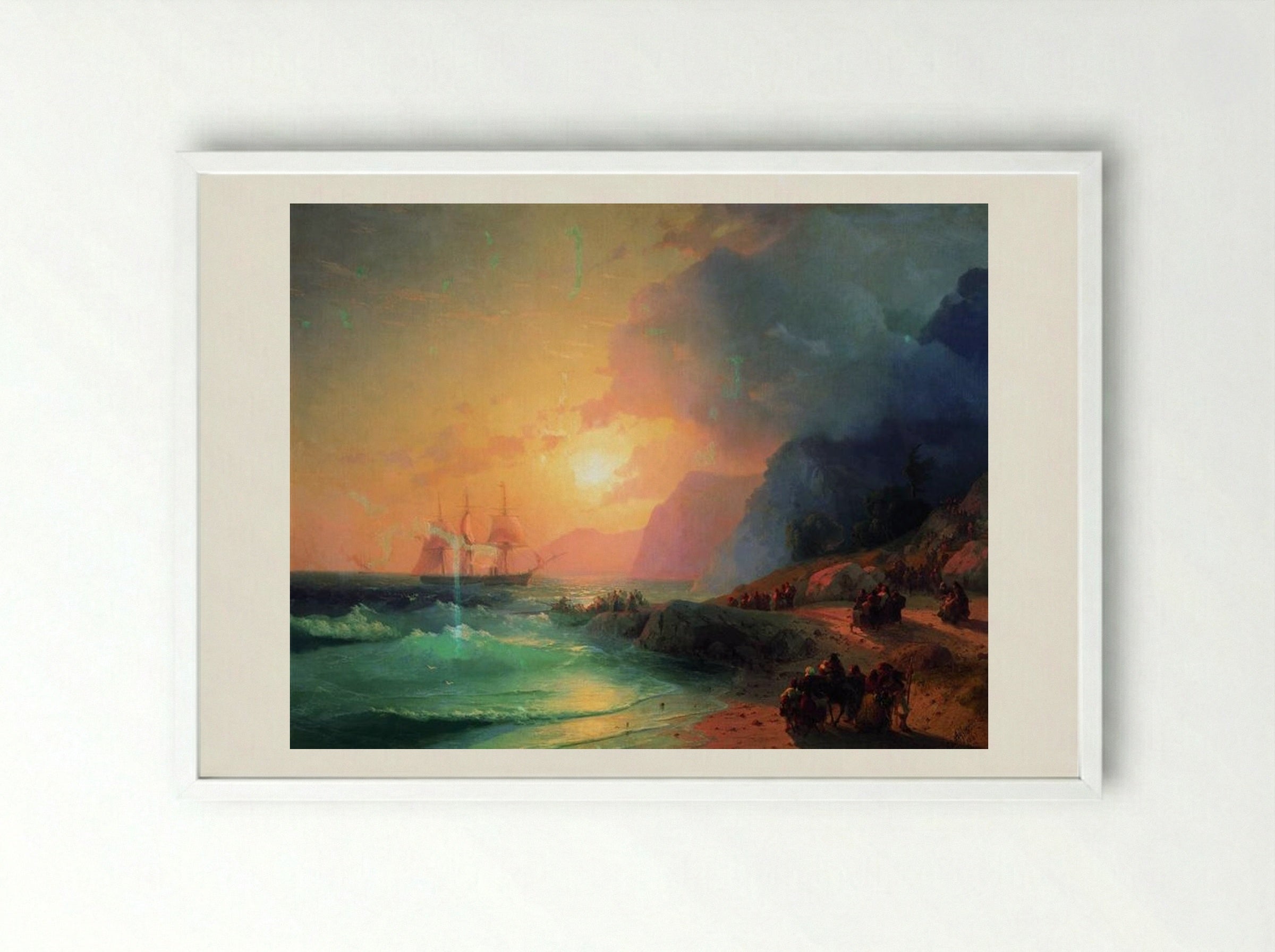 On the Island of Crete - Ivan Aivazovsky - Framed Print White