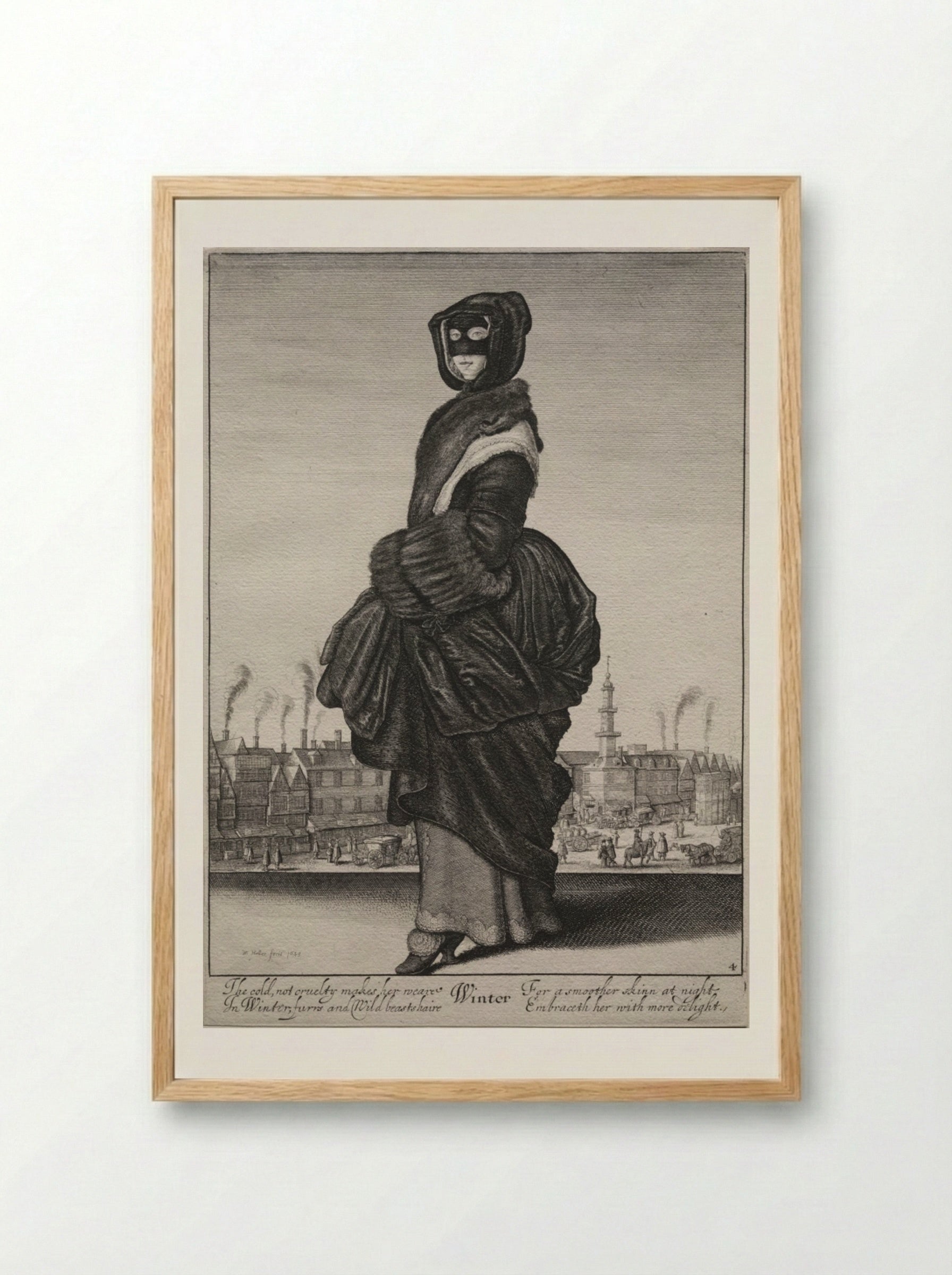 Winter - Wenceslaus Hollar - Framed Print Wood