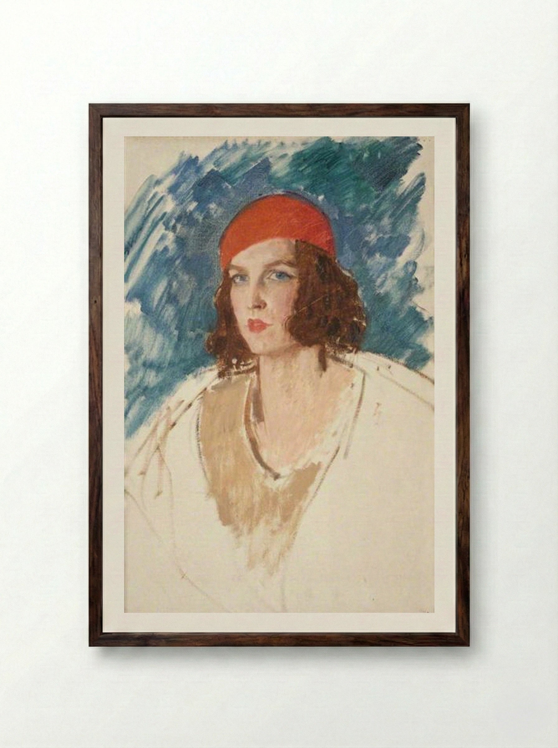 Lady Mary Alington - Augustus John - Framed Print Dark Wood