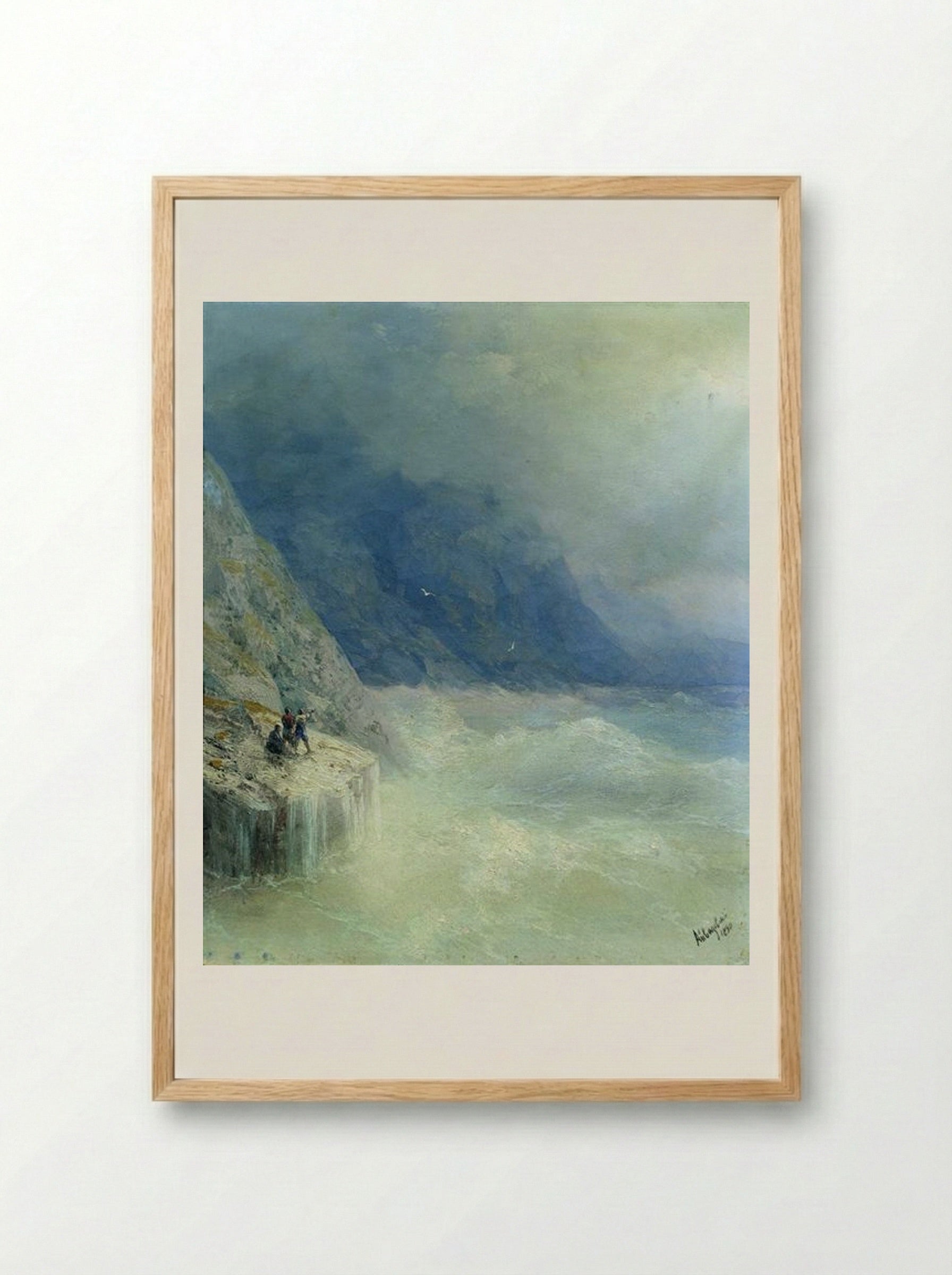 Rocks in the Mist - Ivan Aivazovsky - Framed Print Wood
