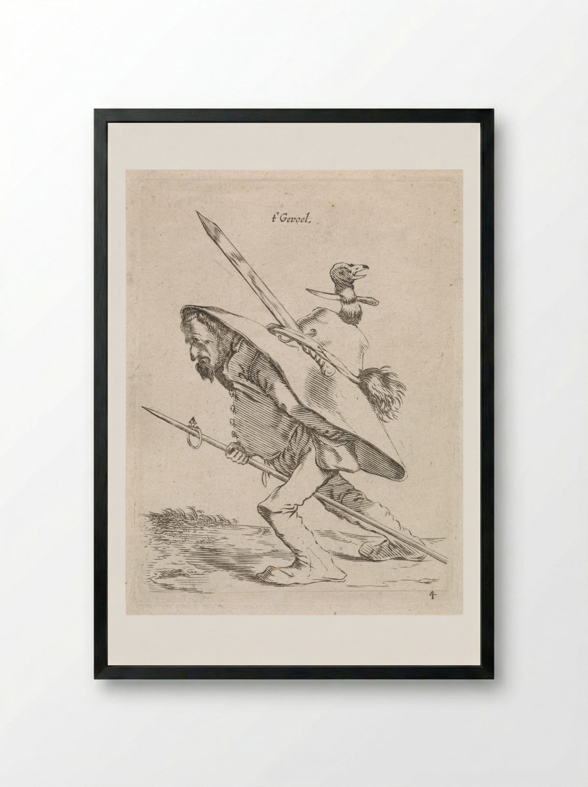 t' Gevoel (Sense of Touch) - Cornelis Saftleven - Framed Print Black