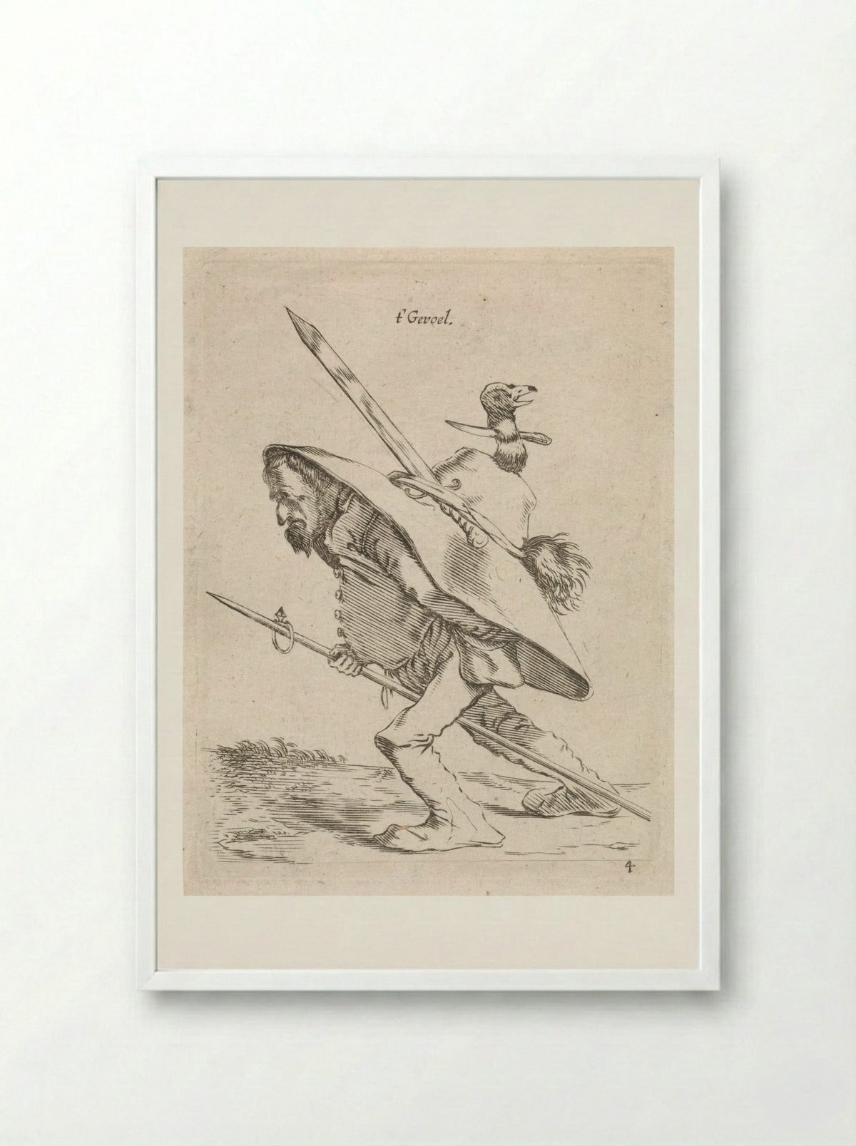 t' Gevoel (Sense of Touch) - Cornelis Saftleven - Framed Print White
