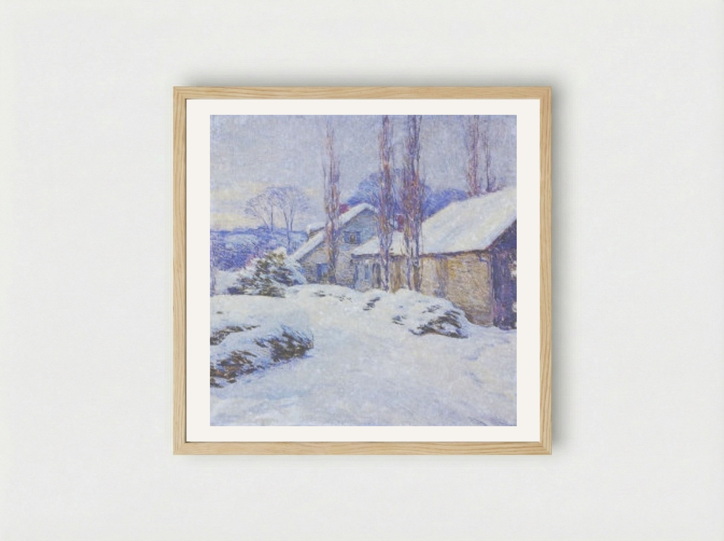 Winter Afternoon - Willard Metcalf - Framed Print Wood