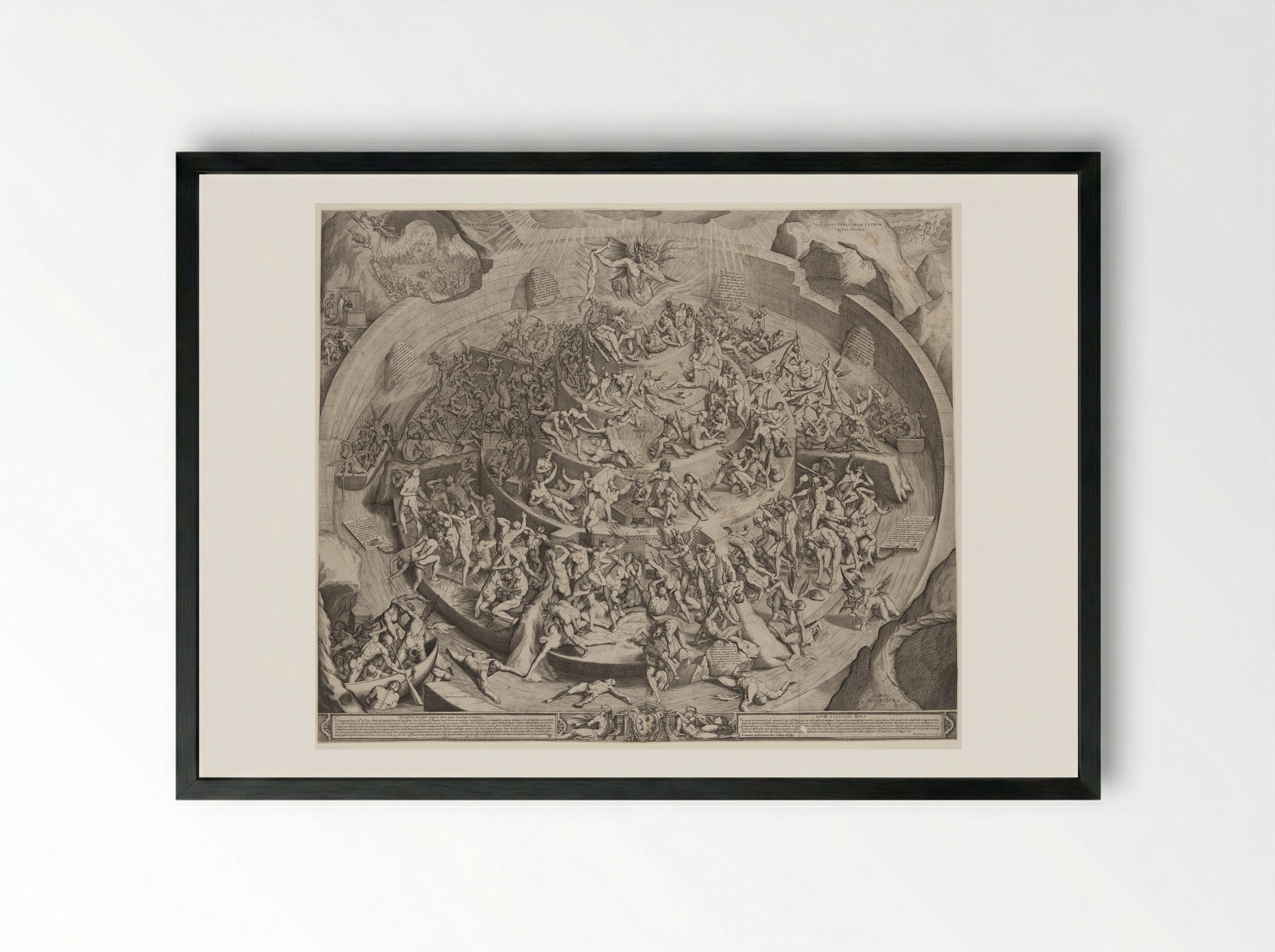 The Inferno According to Dante - Jacques Callot - Framed Print Black