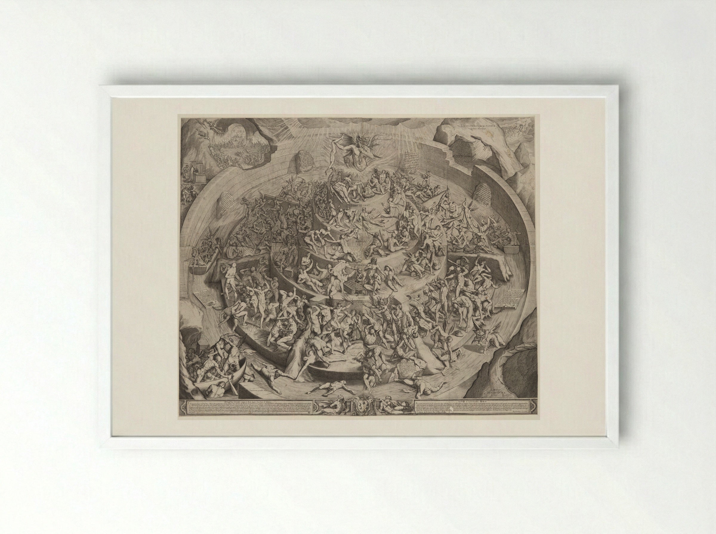 The Inferno According to Dante - Jacques Callot - Framed Print White
