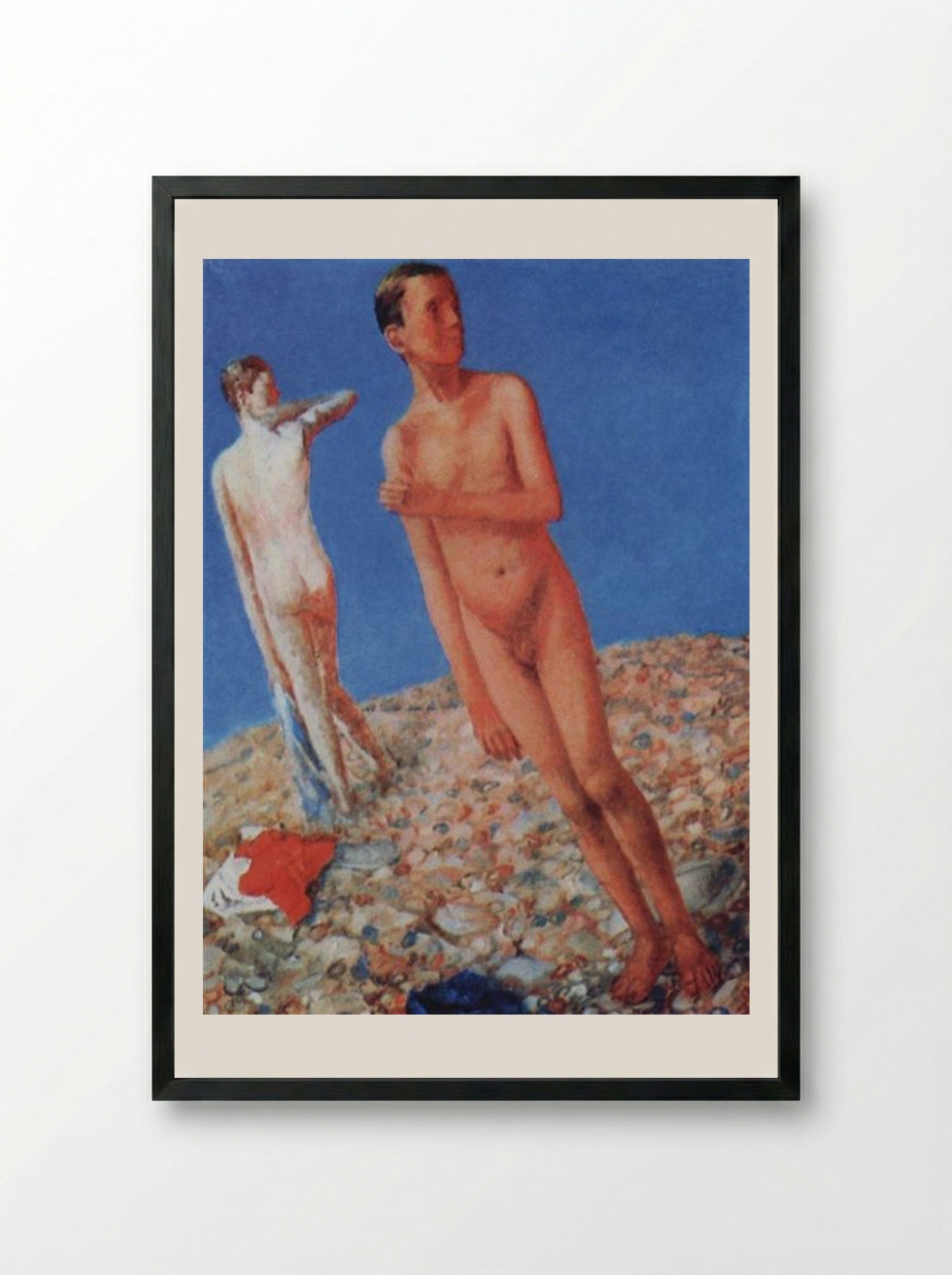Boys - Kuzma Petrov-Vodkin - Framed Print Black