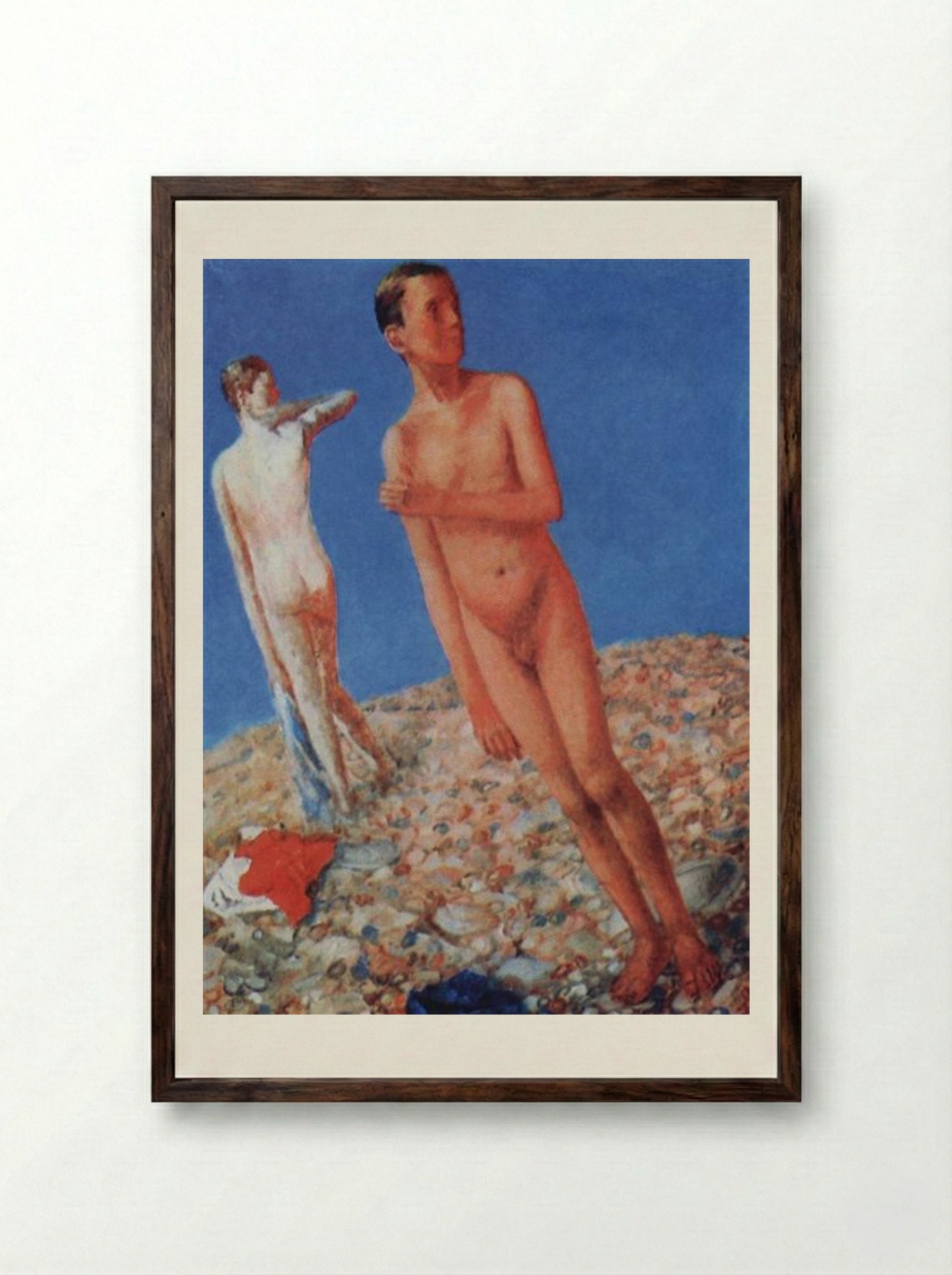 Boys - Kuzma Petrov-Vodkin - Framed Print Dark Wood