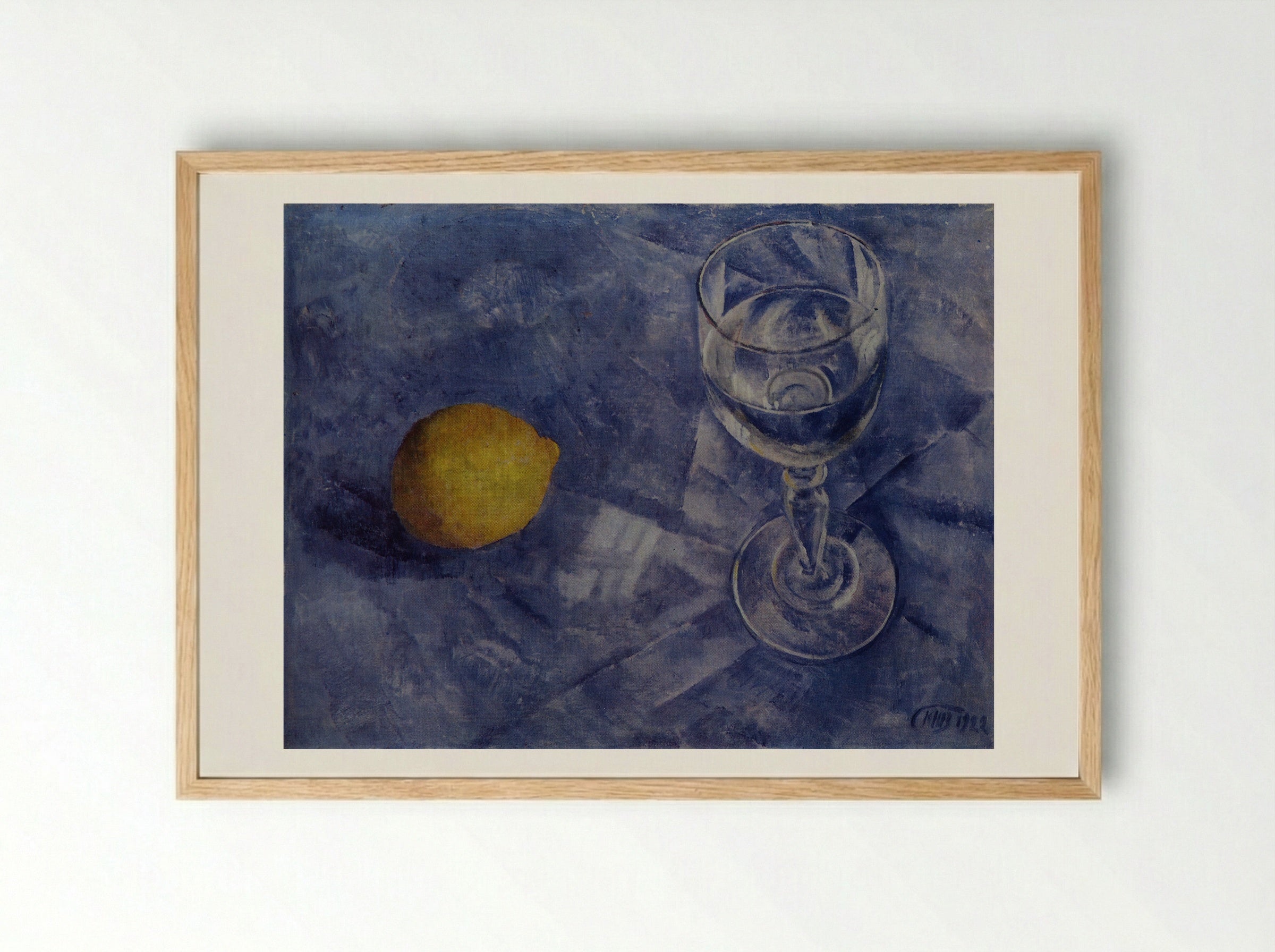Glass and Lemon - Kuzma Petrov-Vodkin - Framed Print Wood
