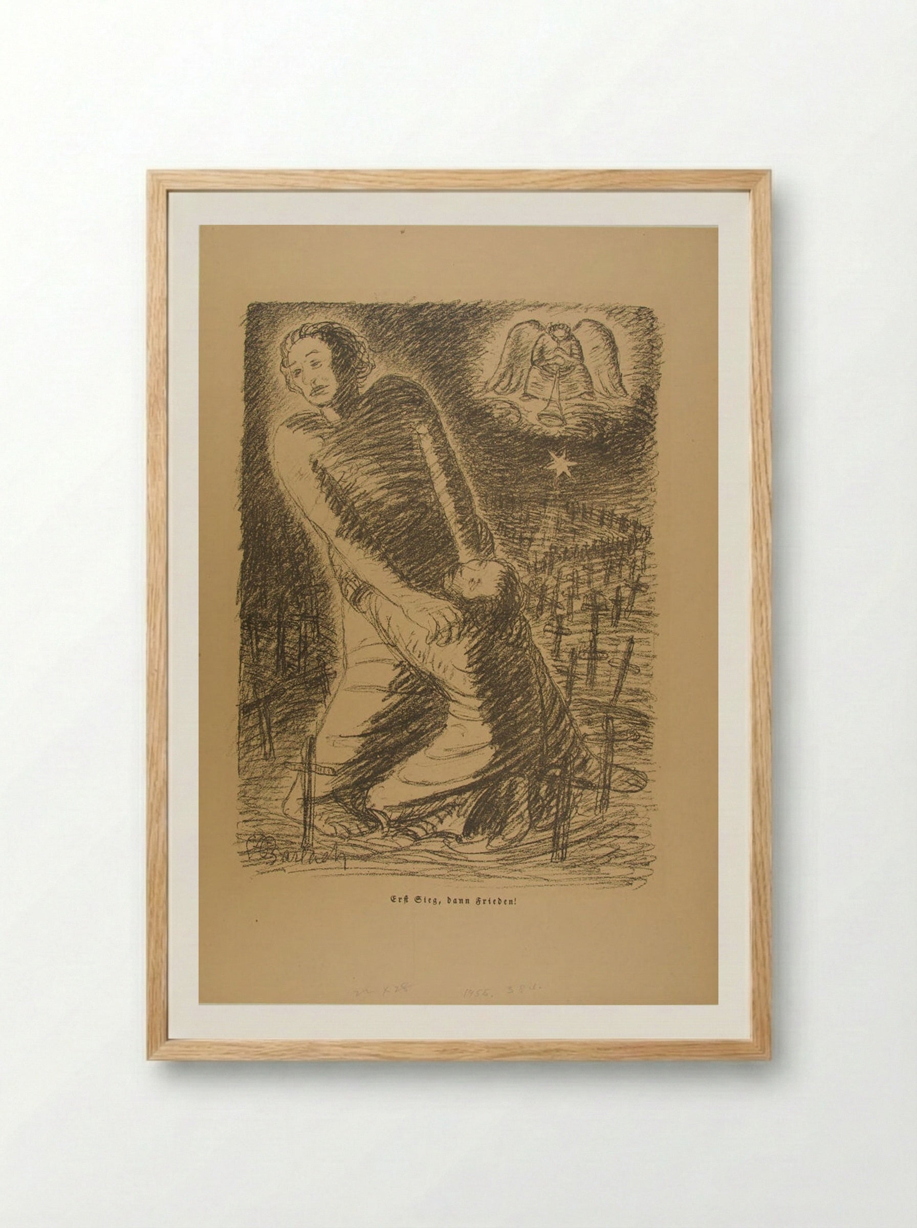 First Victory; Then Peace - Ernst Barlach - Framed Print Wood