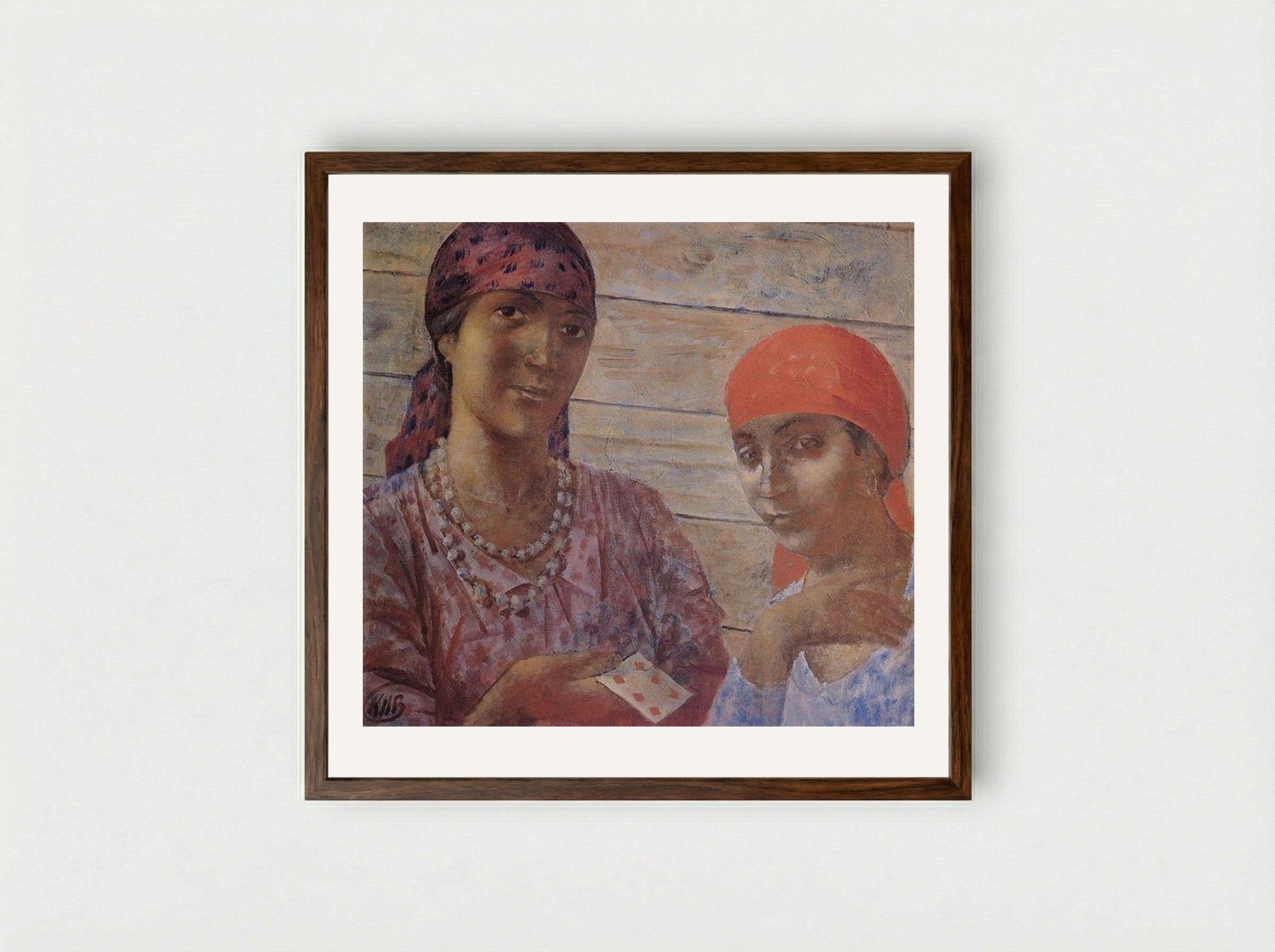 Gypsy - Kuzma Petrov-Vodkin - Framed Print Dark Wood