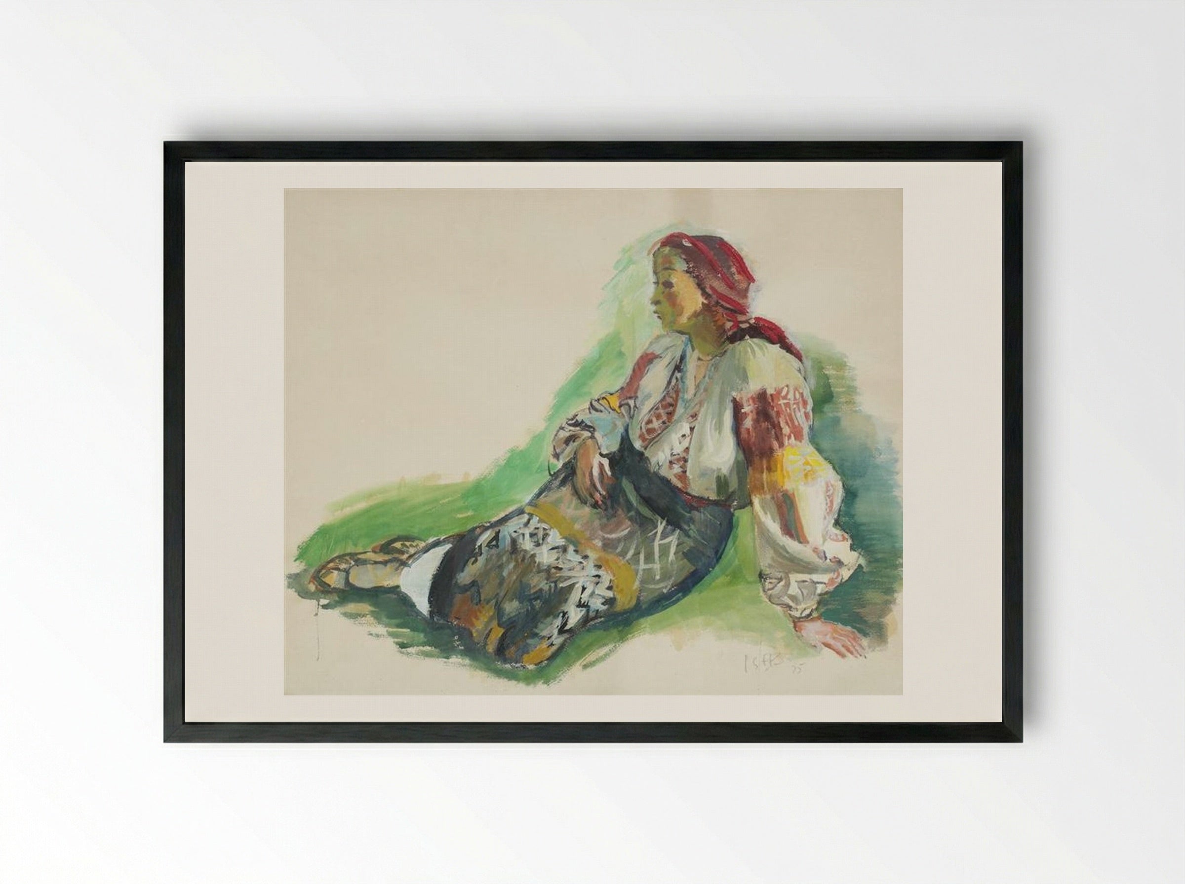 Woman from Muscel - Iosif Iser - Framed Print Black