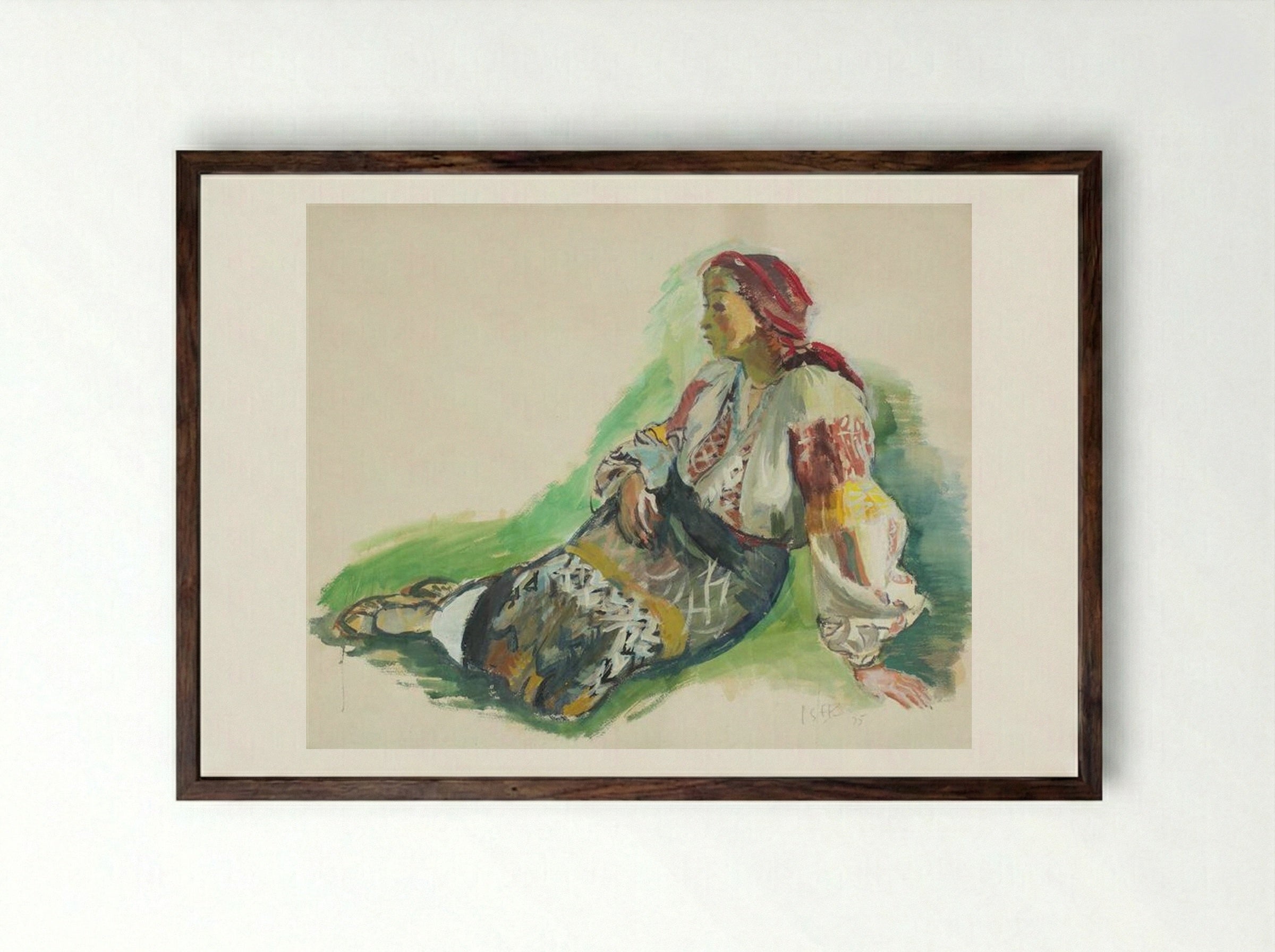 Woman from Muscel - Iosif Iser - Framed Print Dark Wood