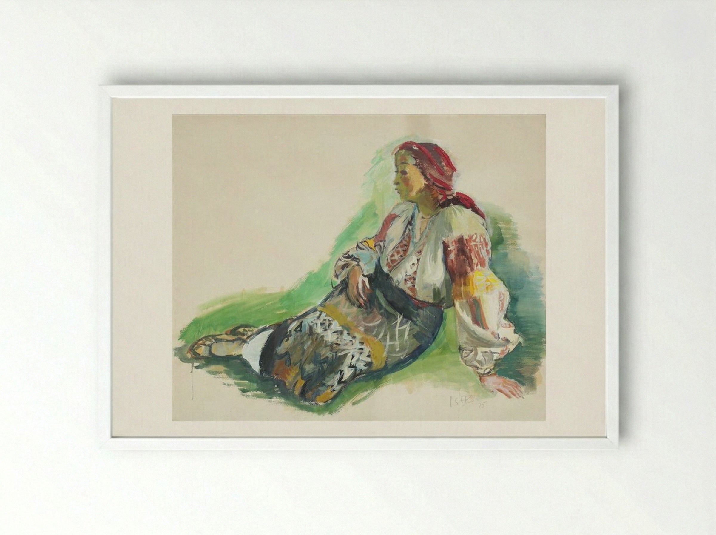 Woman from Muscel - Iosif Iser - Framed Print White