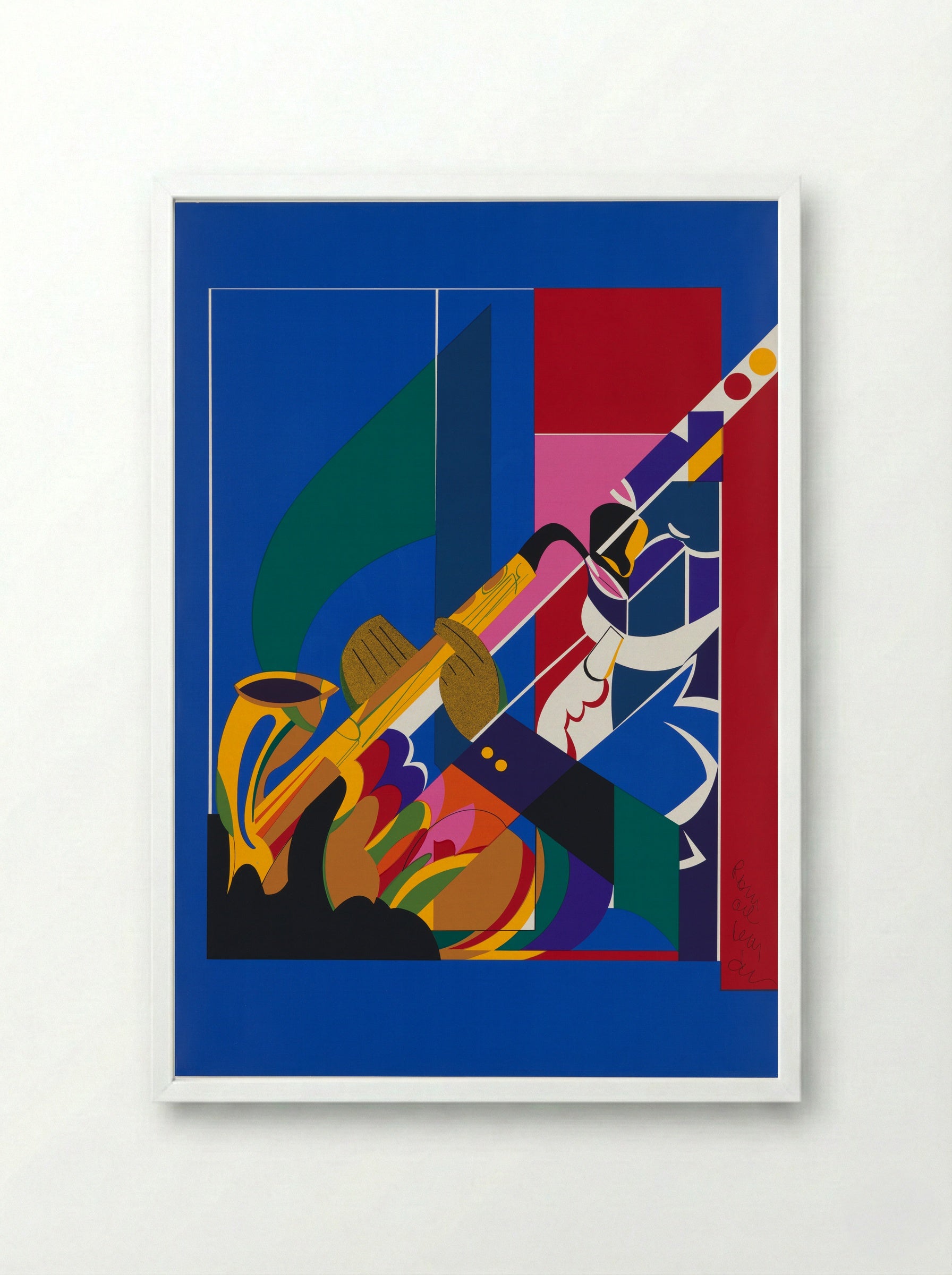 Alto Saxophone - Romare Bearden - Framed Print White