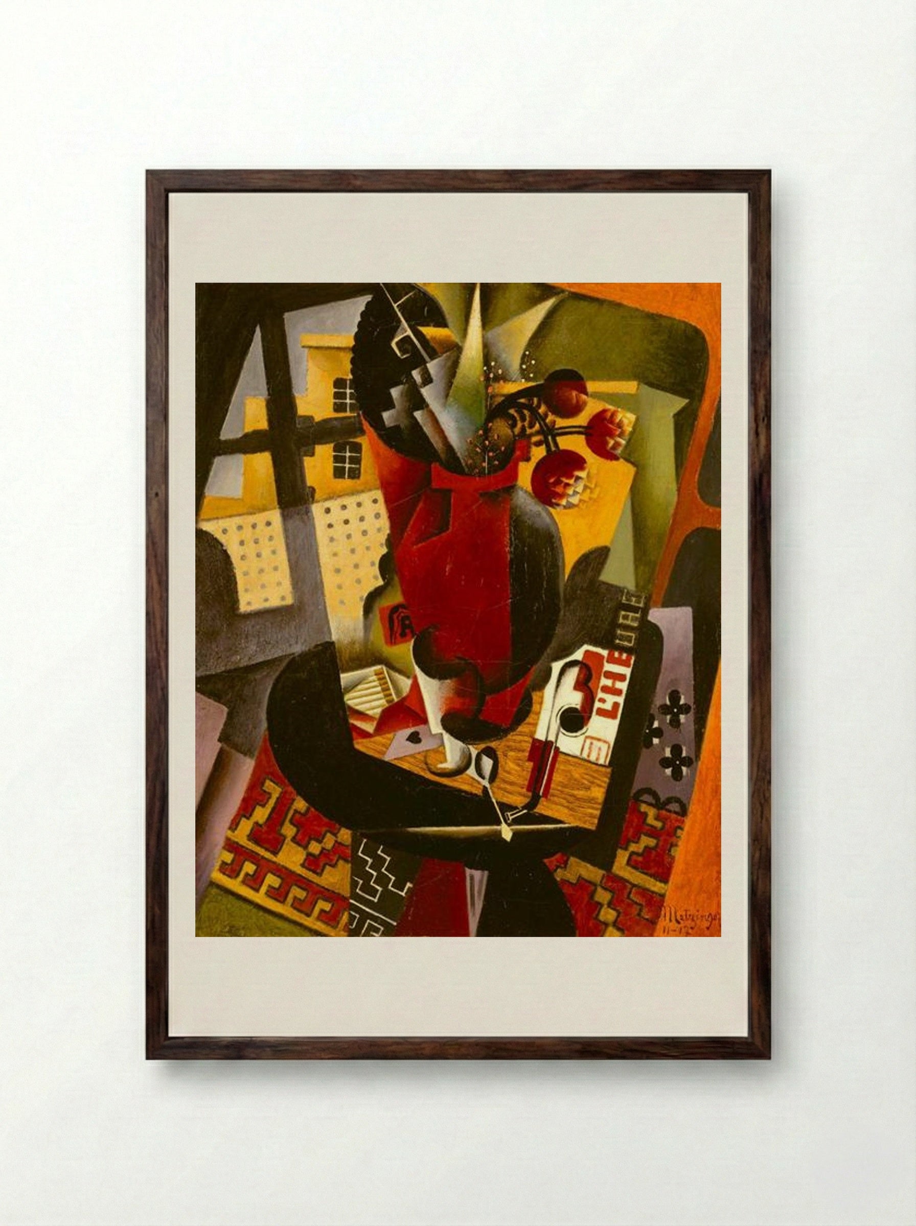 Table by a Window - Jean Metzinger - Framed Print Dark Wood