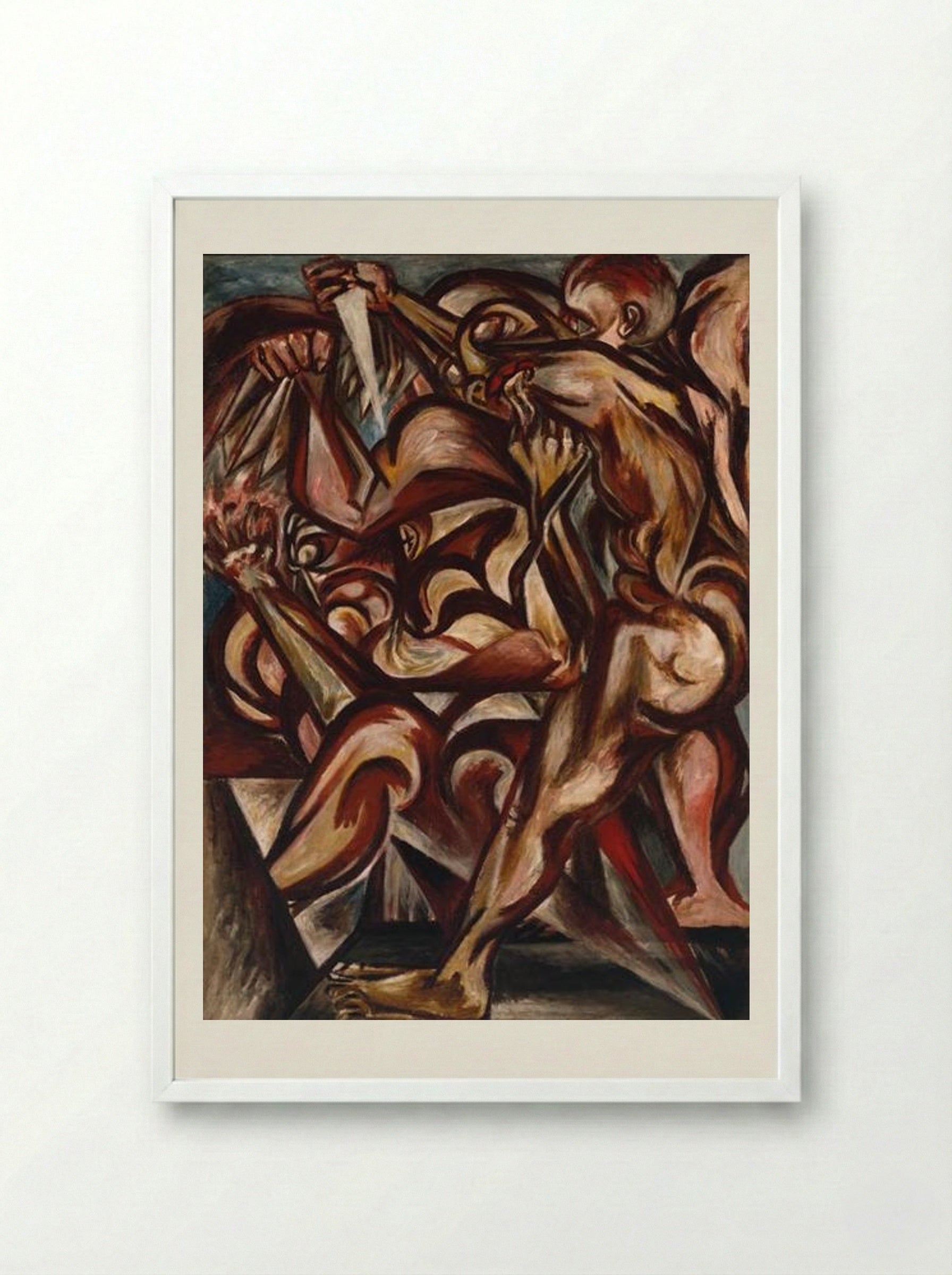 Man with Knife - Jackson Pollock - Framed Print White