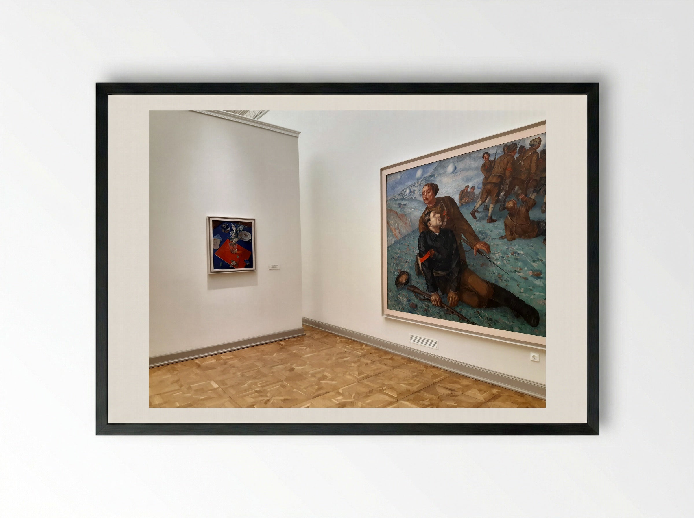 Death of a Commissar - Kuzma Petrov-Vodkin - Framed Print Black