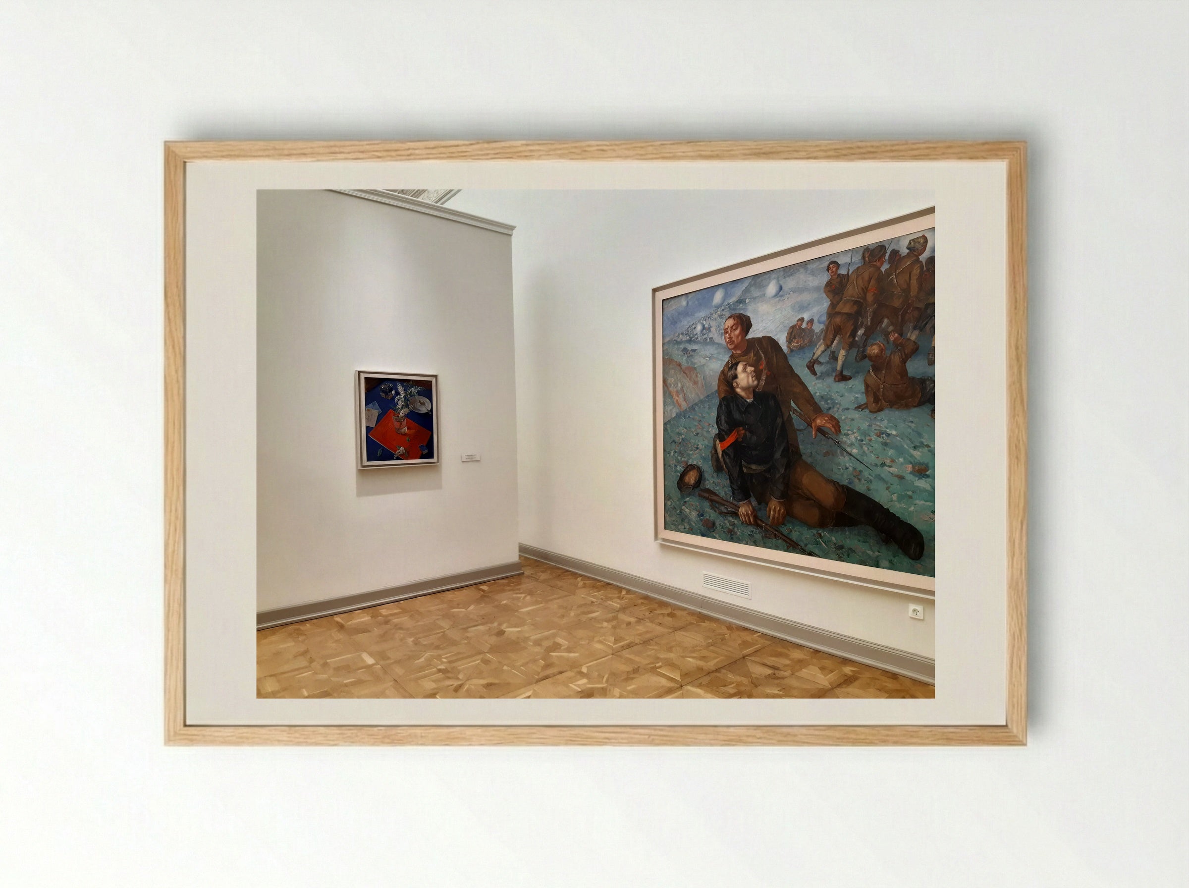 Death of a Commissar - Kuzma Petrov-Vodkin - Framed Print Wood