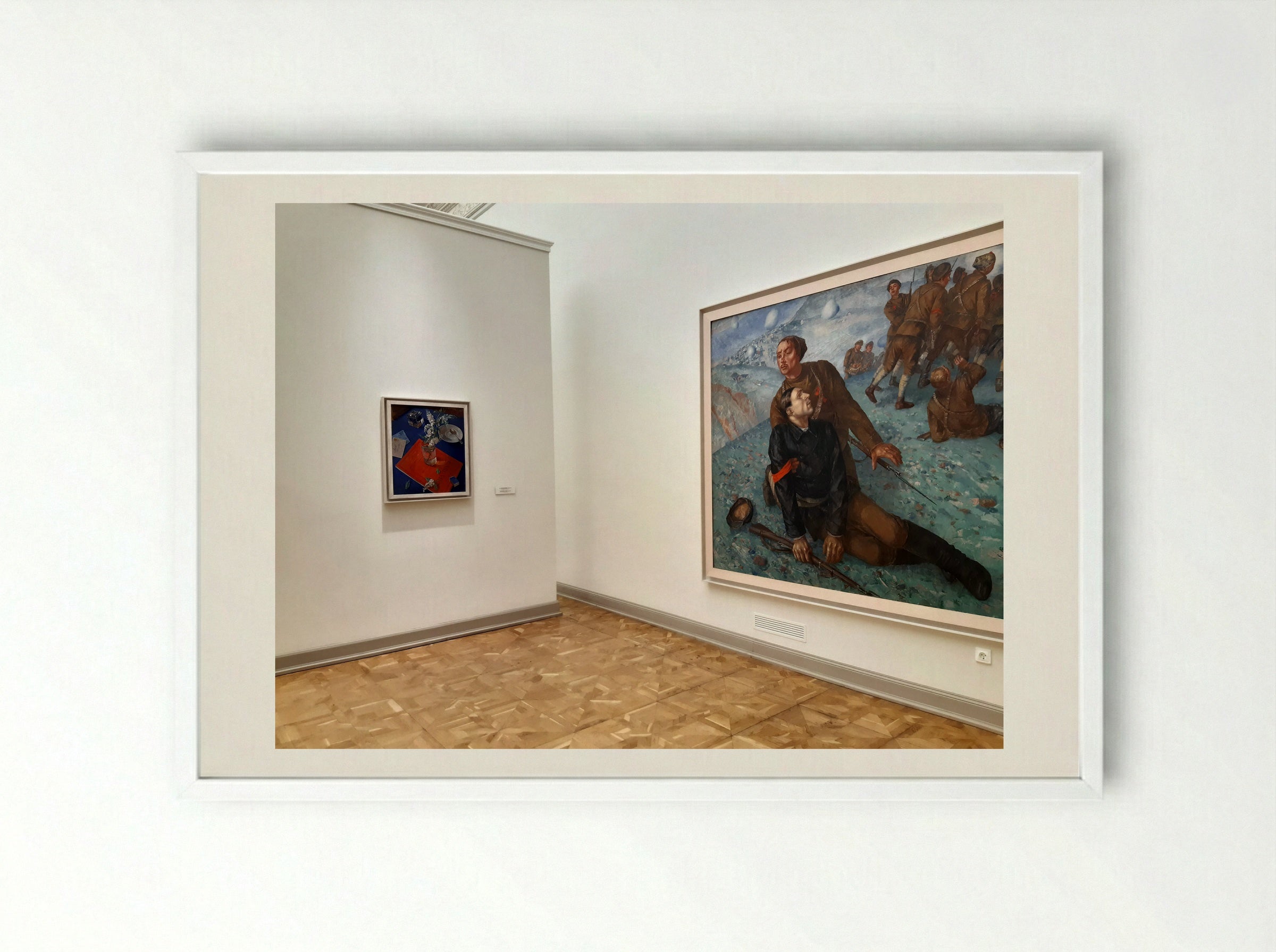 Death of a Commissar - Kuzma Petrov-Vodkin - Framed Print White