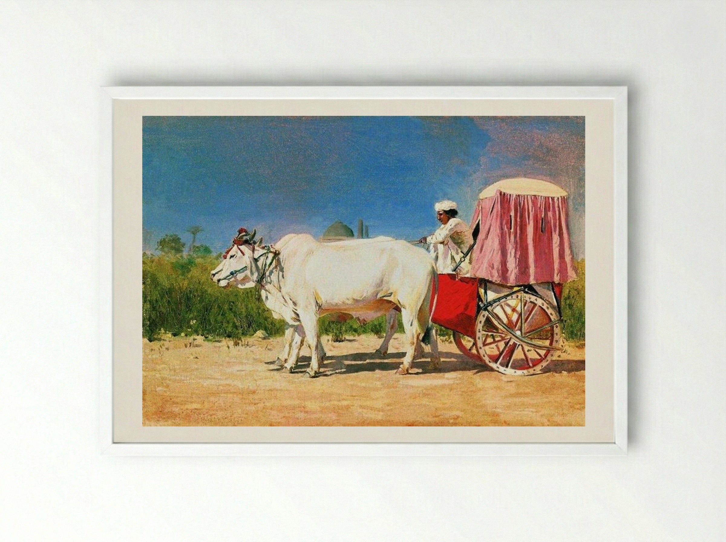 Vehicle in Delhi - Vasily Vereshchagin - Framed Print White