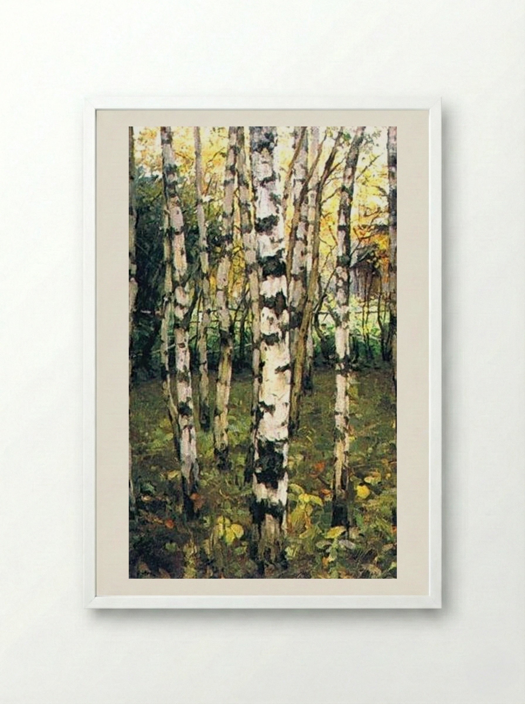 Birches. Petrovskoye - Konstantin Yuon - Framed Print White