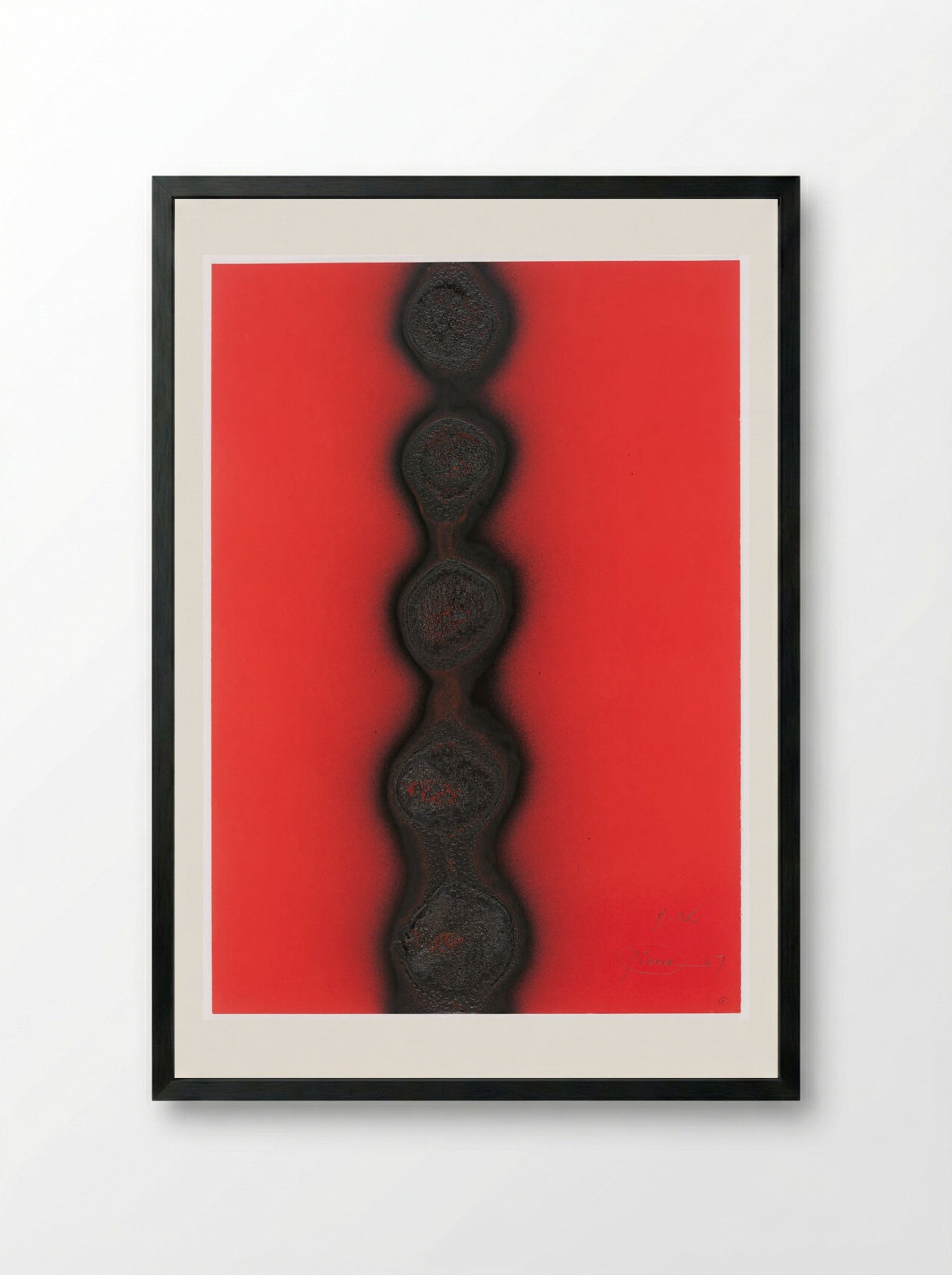 Untitled (Red) - Otto Piene - Framed Print Black