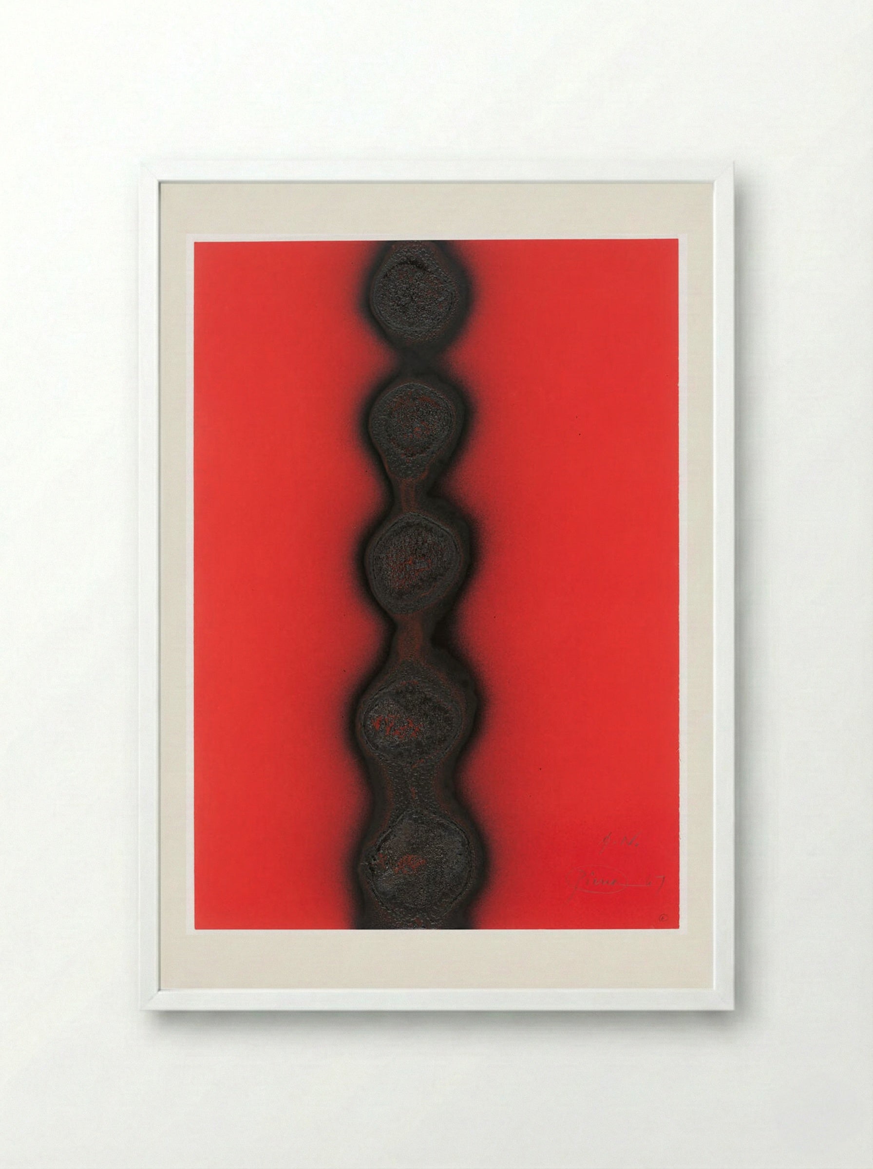 Untitled (Red) - Otto Piene - Framed Print White
