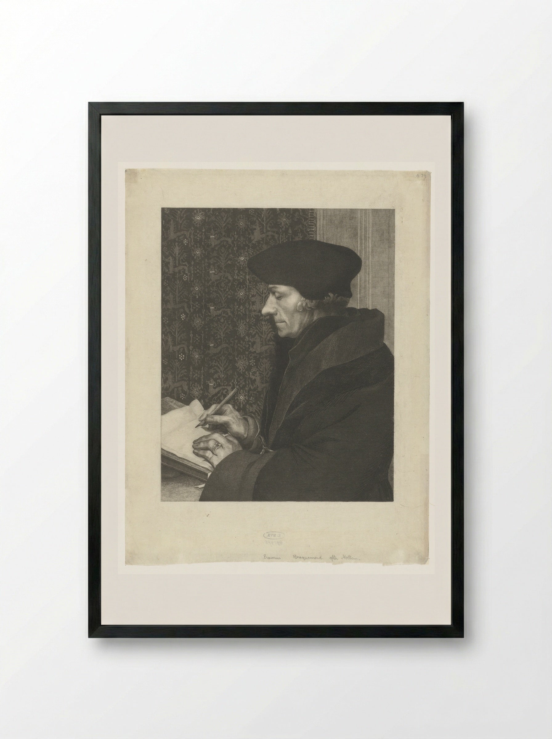 Portret van Desiderius Erasmus - Félix Bracquemond - Framed Print Black