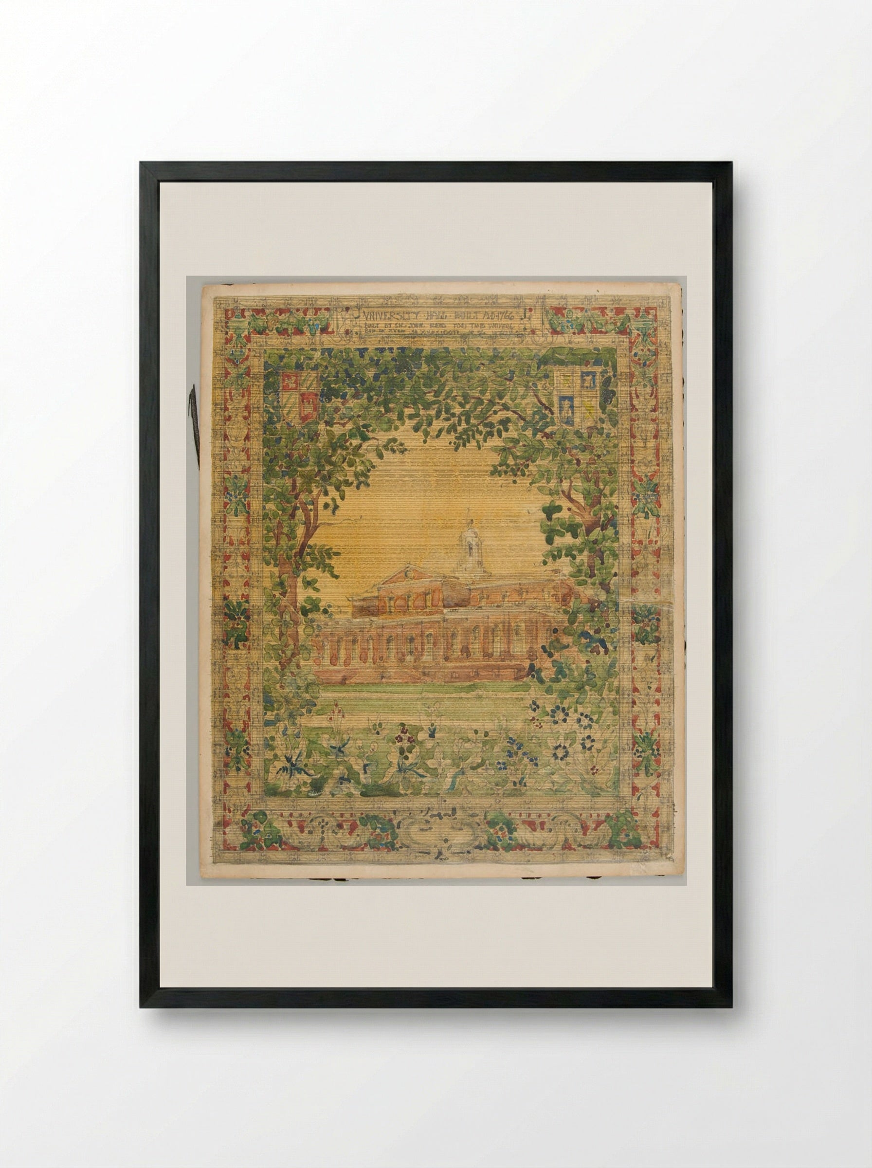 University Hall, Harvard - Solis Prints - Framed Print Black