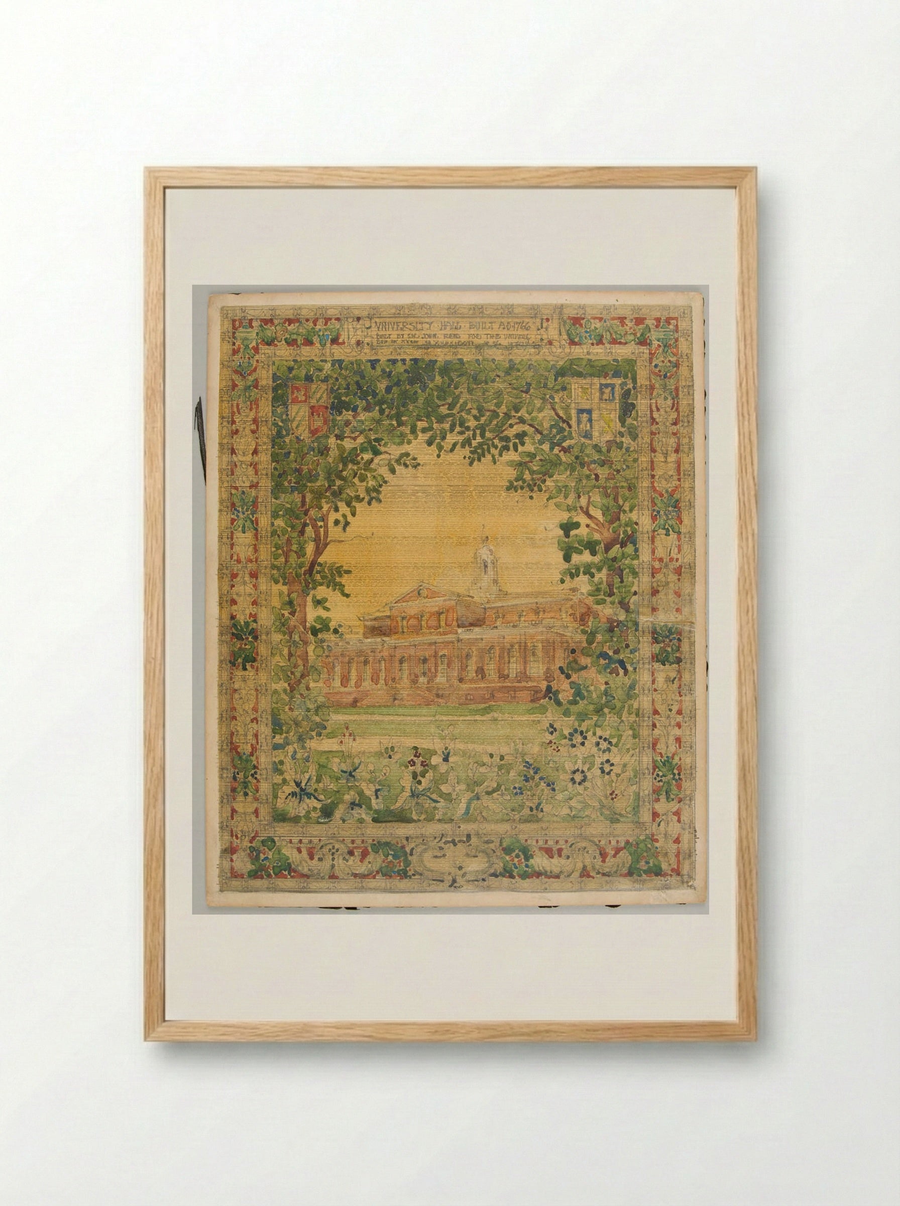 University Hall, Harvard - Solis Prints - Framed Print Wood