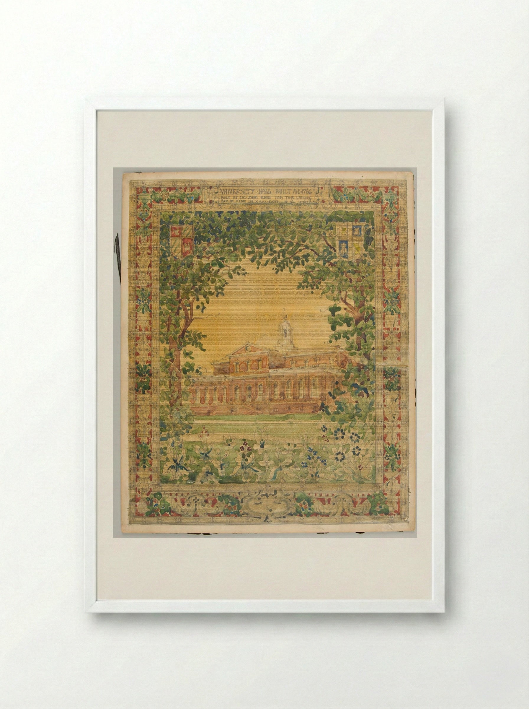 University Hall, Harvard - Solis Prints - Framed Print White