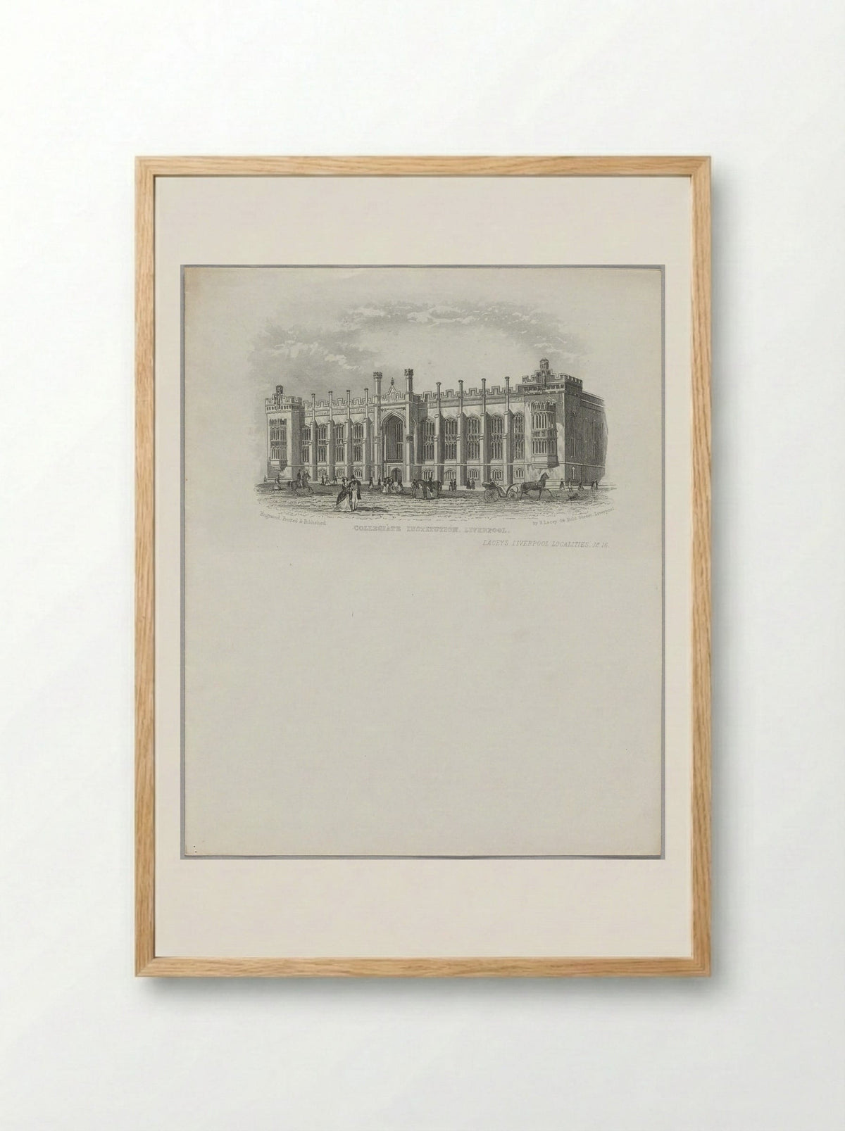 Collegiate Institution, Liverpool - Fine Art Print - Framed Print Wood