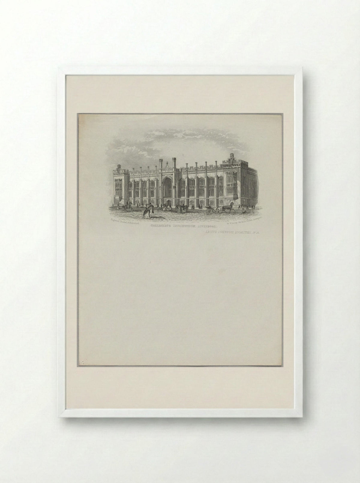 Collegiate Institution, Liverpool - Fine Art Print - Framed Print White