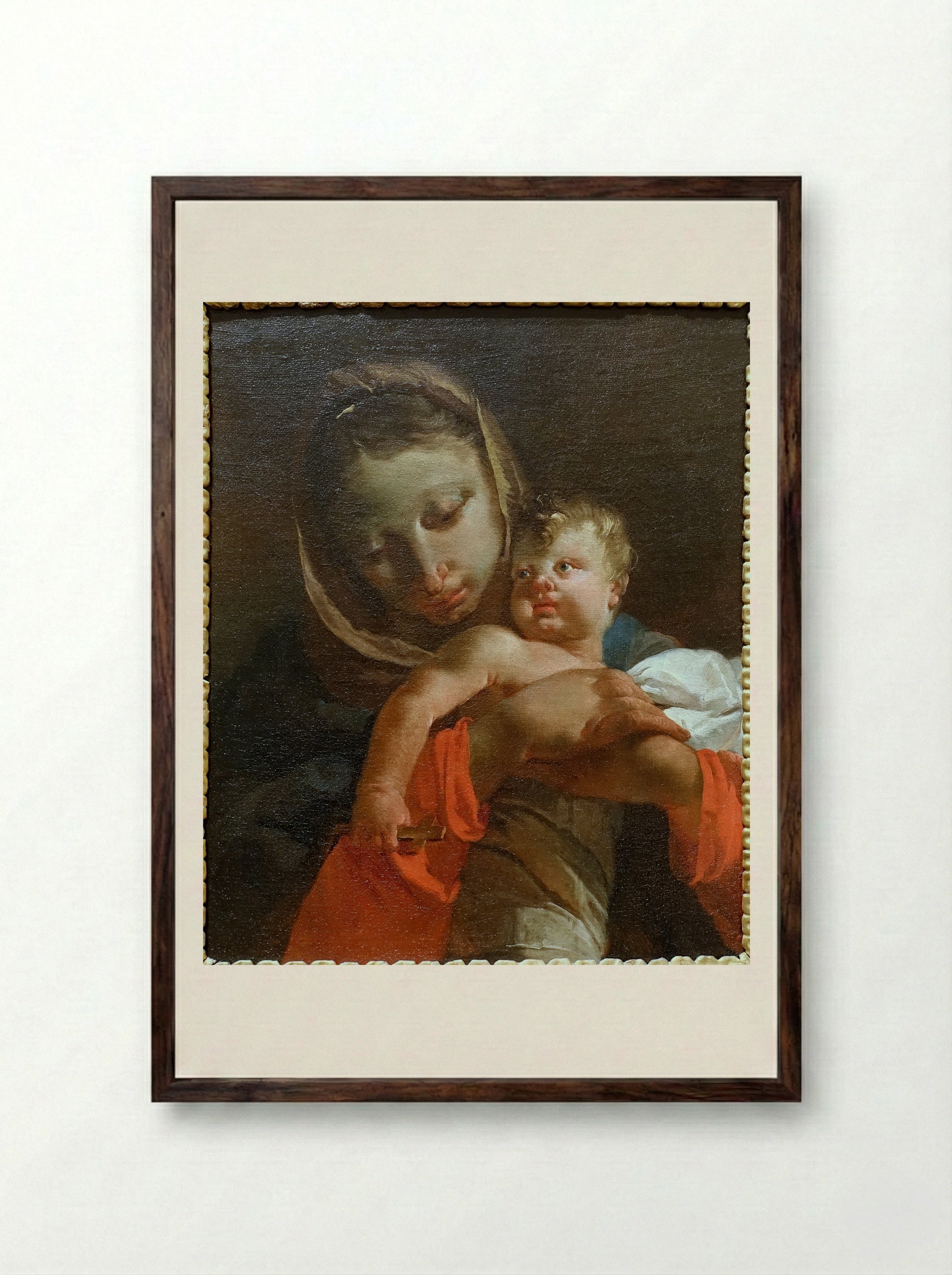 Madonna and Child - Giovanni Battista Tiepolo - Framed Print Dark Wood