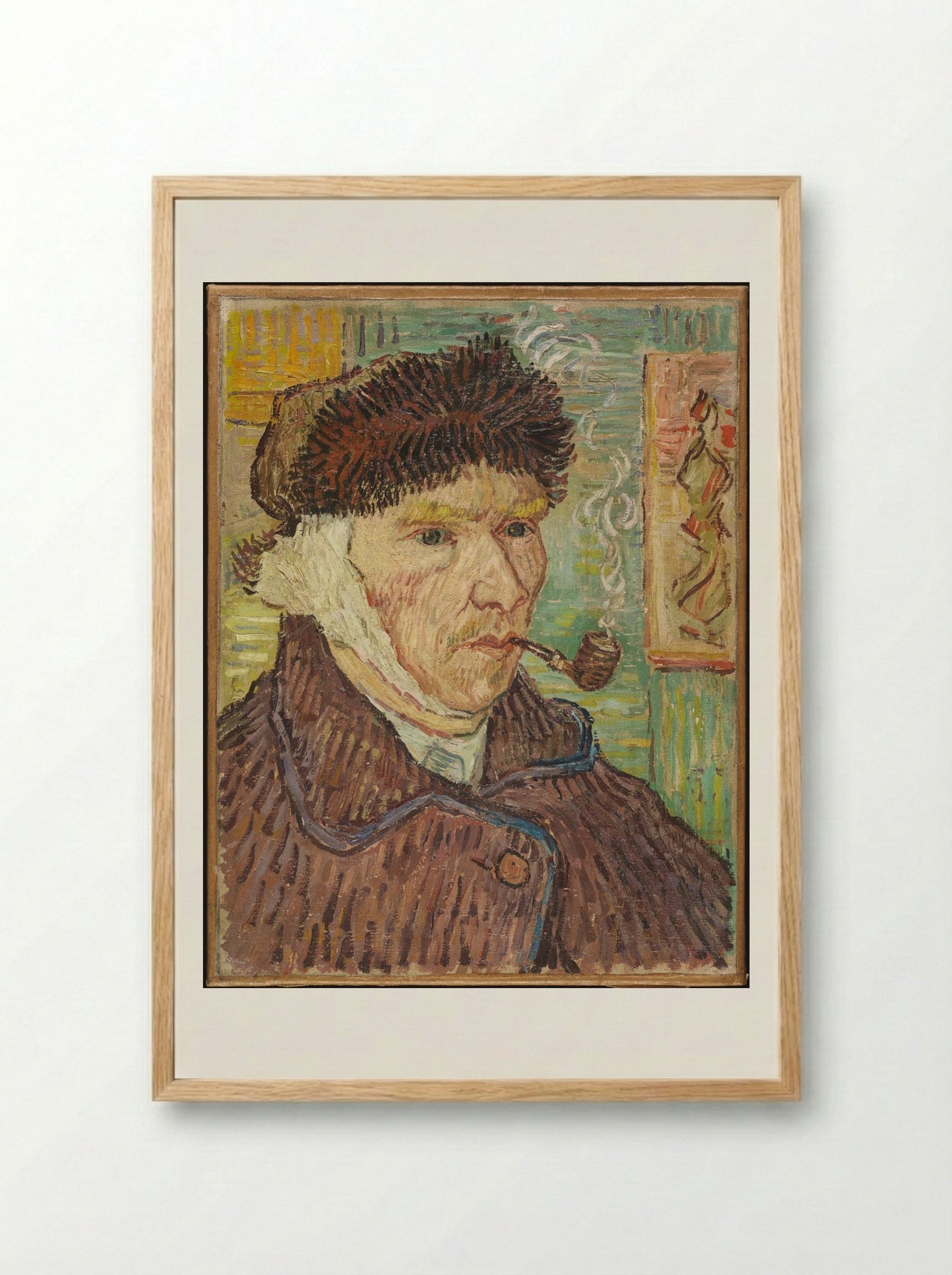 Self-Portrait with Bandaged Ear - Vincent van Gogh - Framed Print Wood