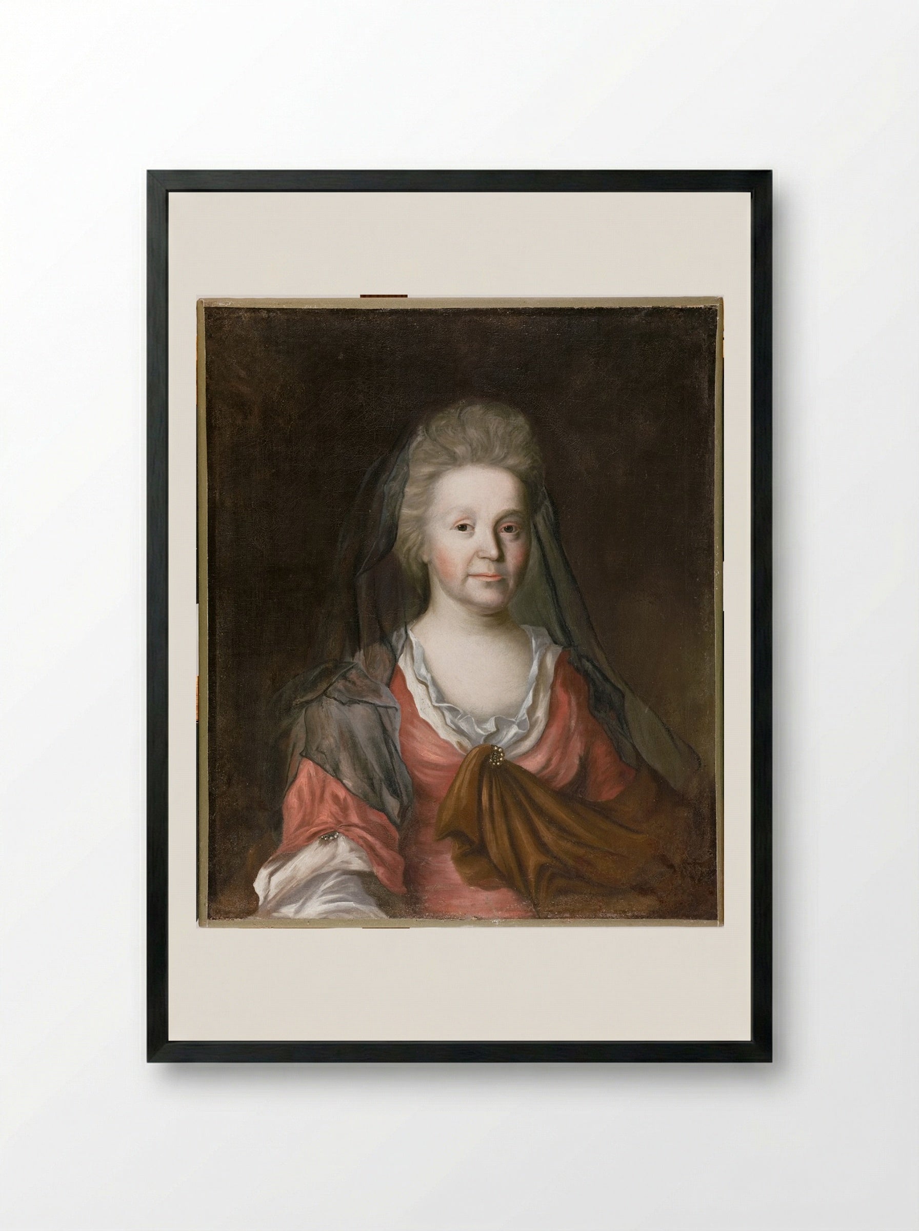 Rebecca Tyng Dudley (Mrs. Joseph Dudley) - Fine Art Print - Framed Print Black