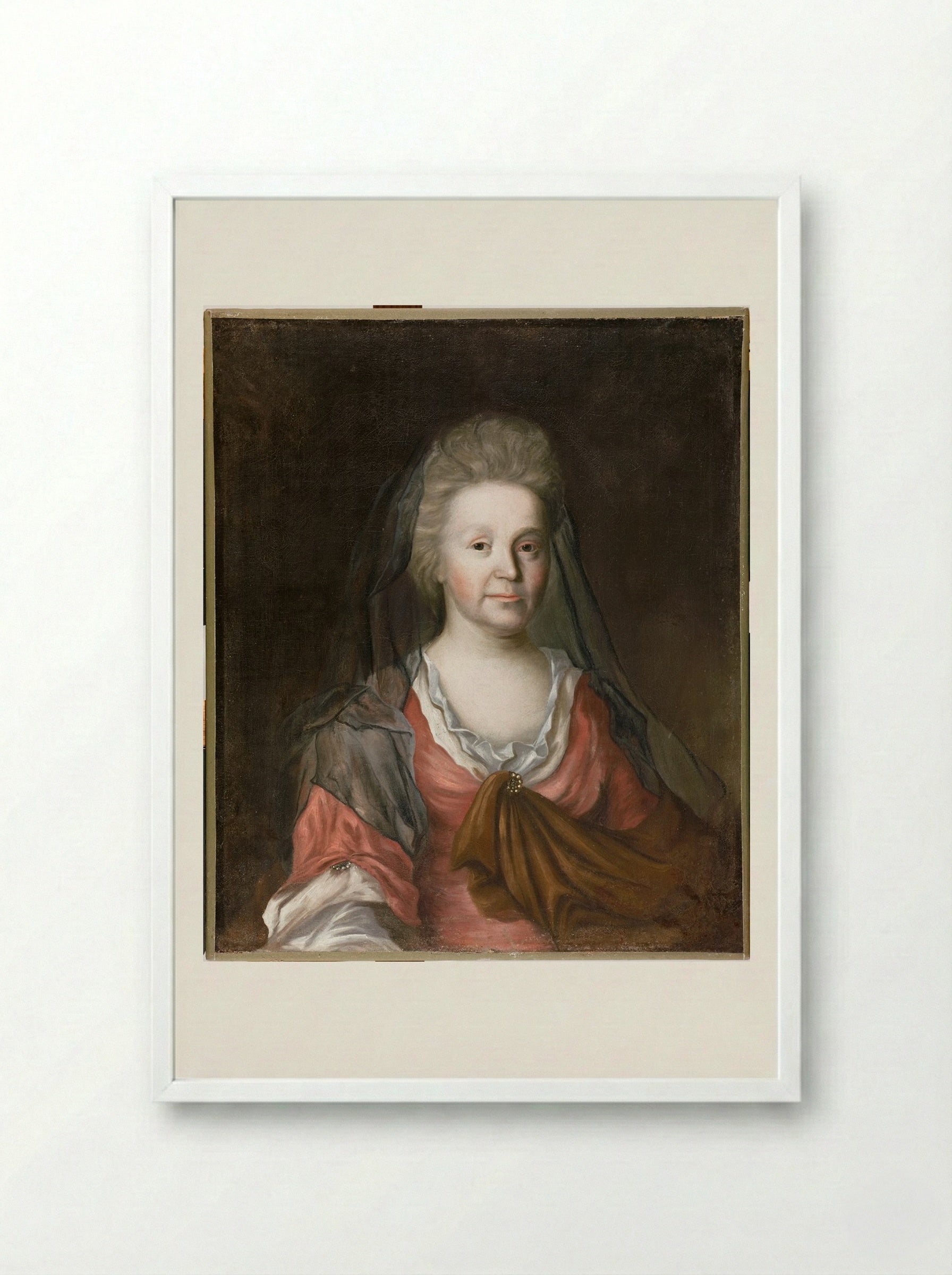 Rebecca Tyng Dudley (Mrs. Joseph Dudley) - Fine Art Print - Framed Print White