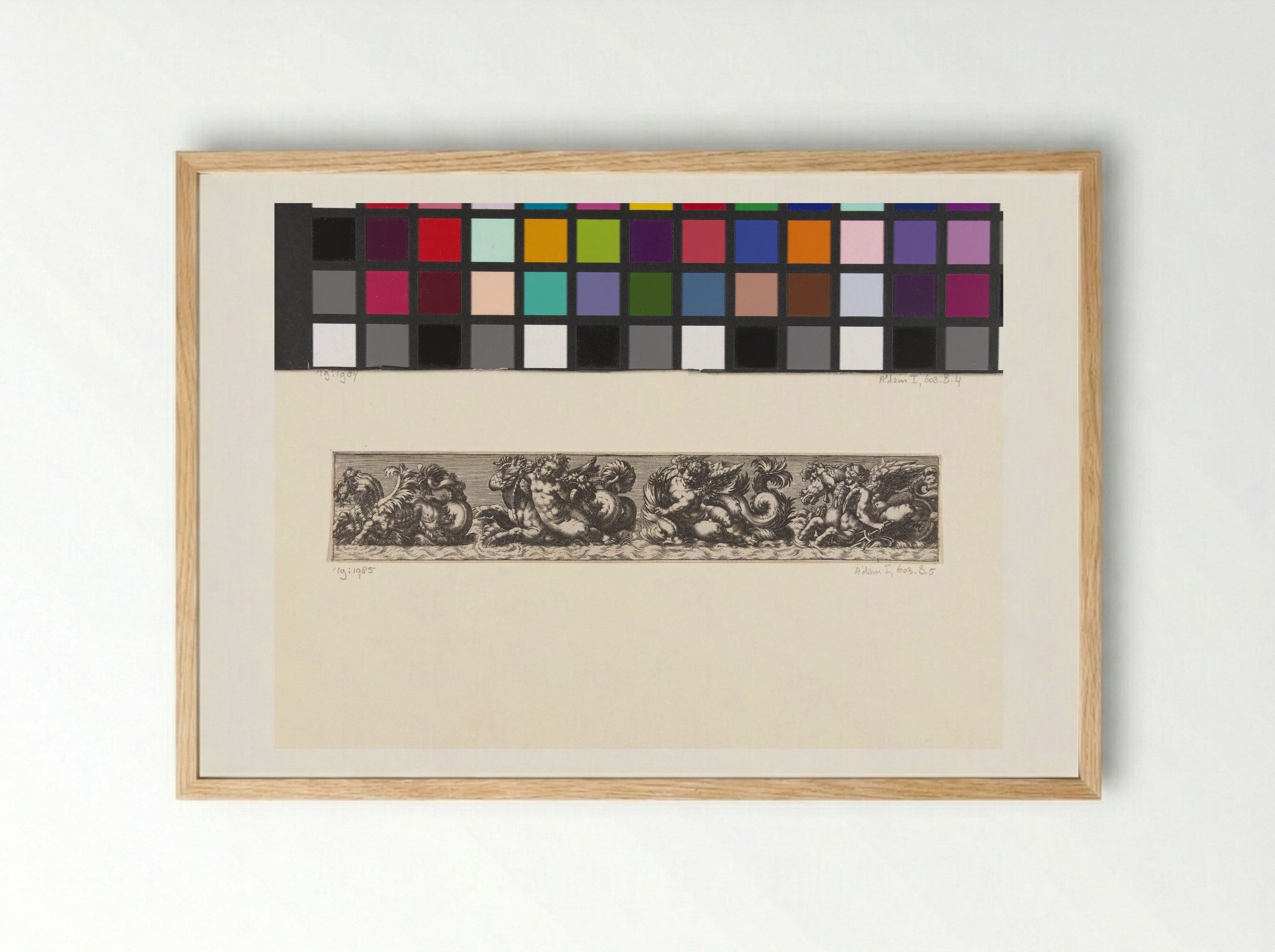 Untitled (Frieze with Sea Creatures and Putti) - Fine Art Print - Framed Print Wood