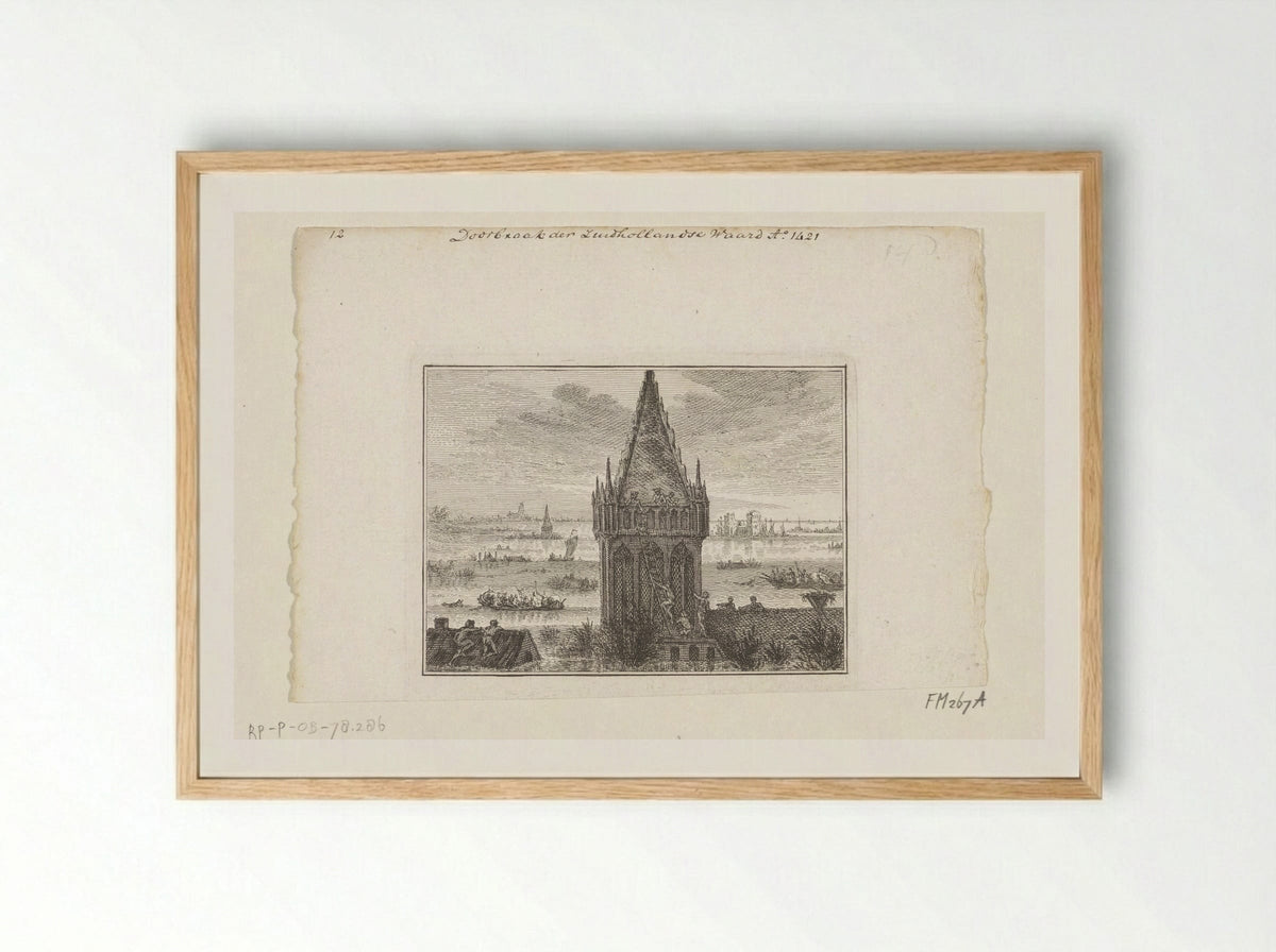 Doorbraak der Zuidhollandse Waard - Unknown Artist - Framed Print Wood