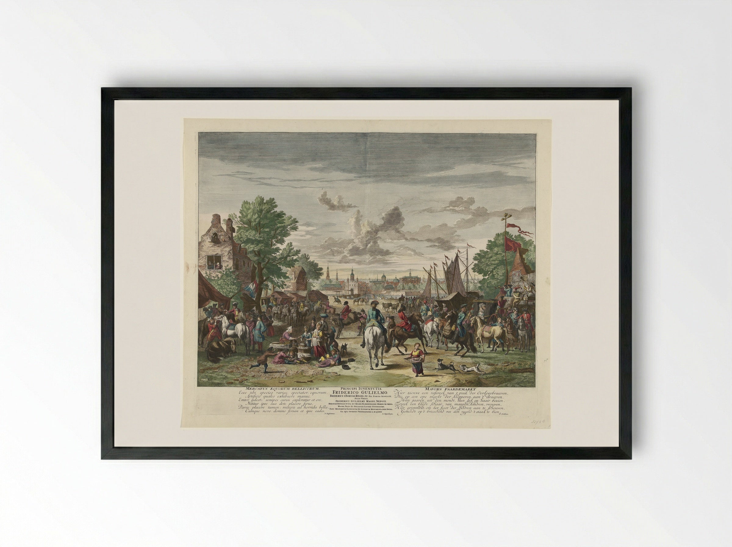 Paardenmarkt - Fine Art Print - Framed Print Black
