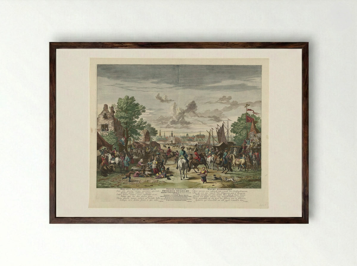 Paardenmarkt - Fine Art Print - Framed Print Dark Wood