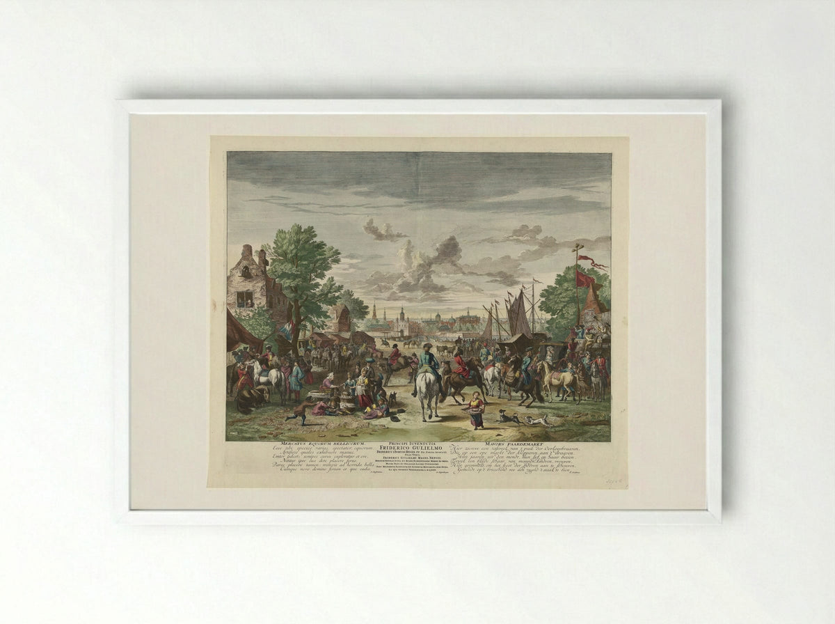 Paardenmarkt - Fine Art Print - Framed Print White