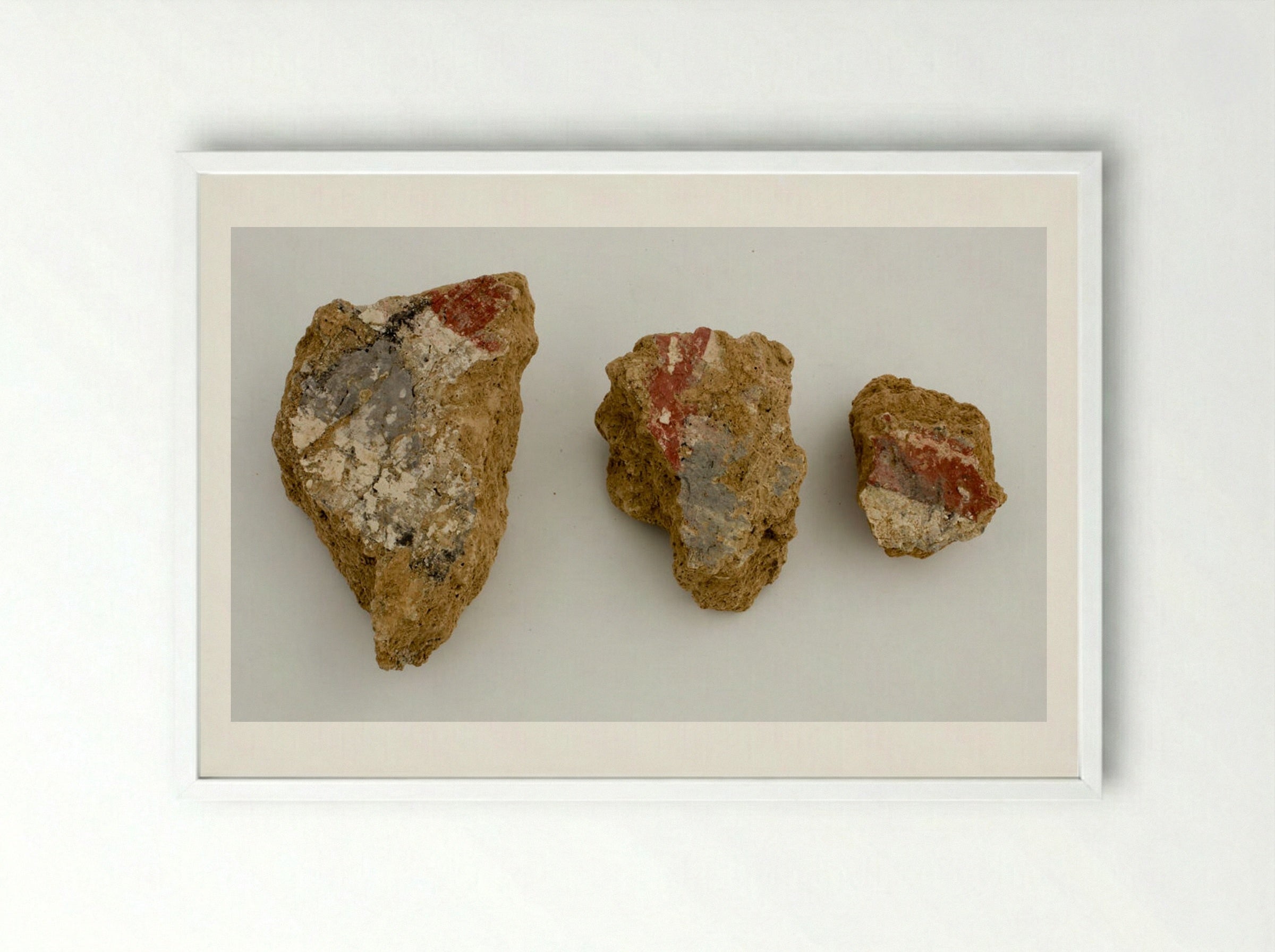 Fragments of Wall Paintings from Nuzi - Unknown Artist - Framed Print White