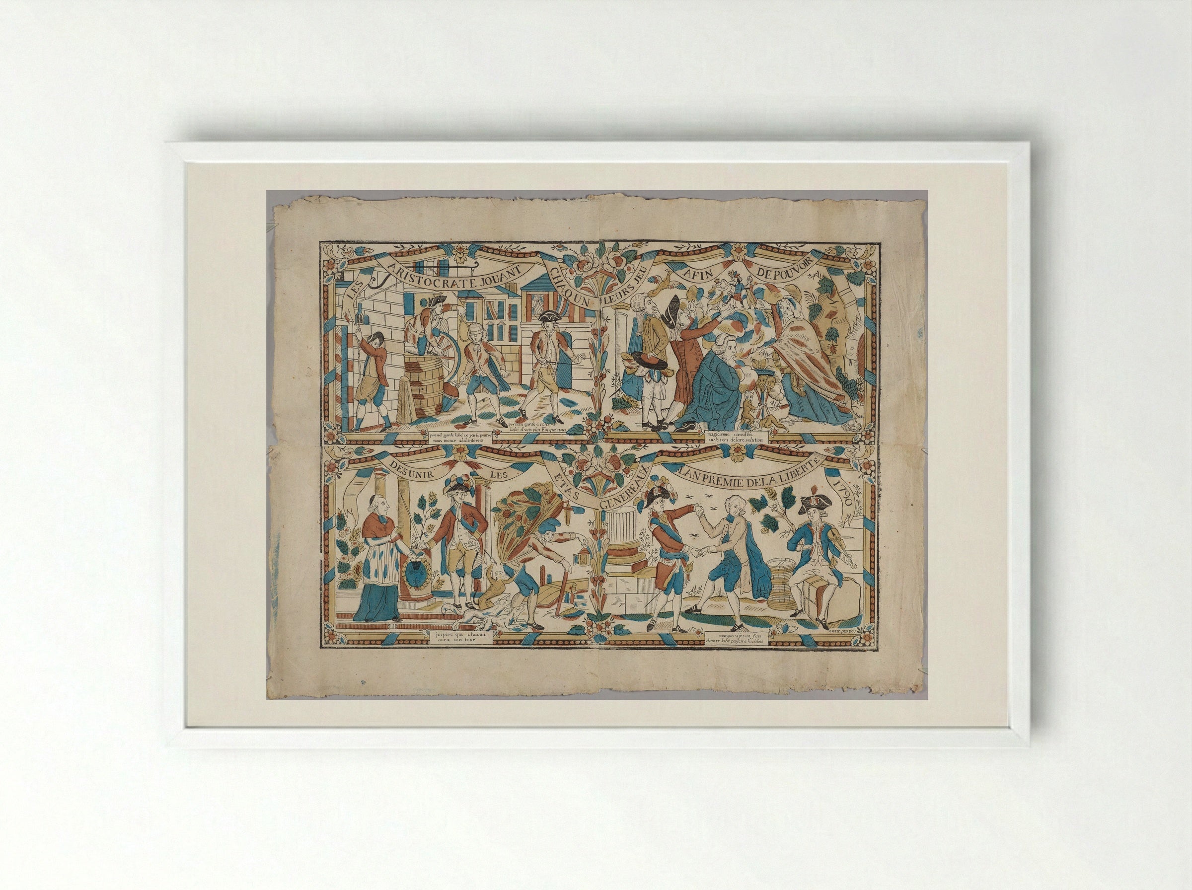 The Aristocrats Each Play their Games to Break up the Estates General - Unidentified Artist - Framed Print White