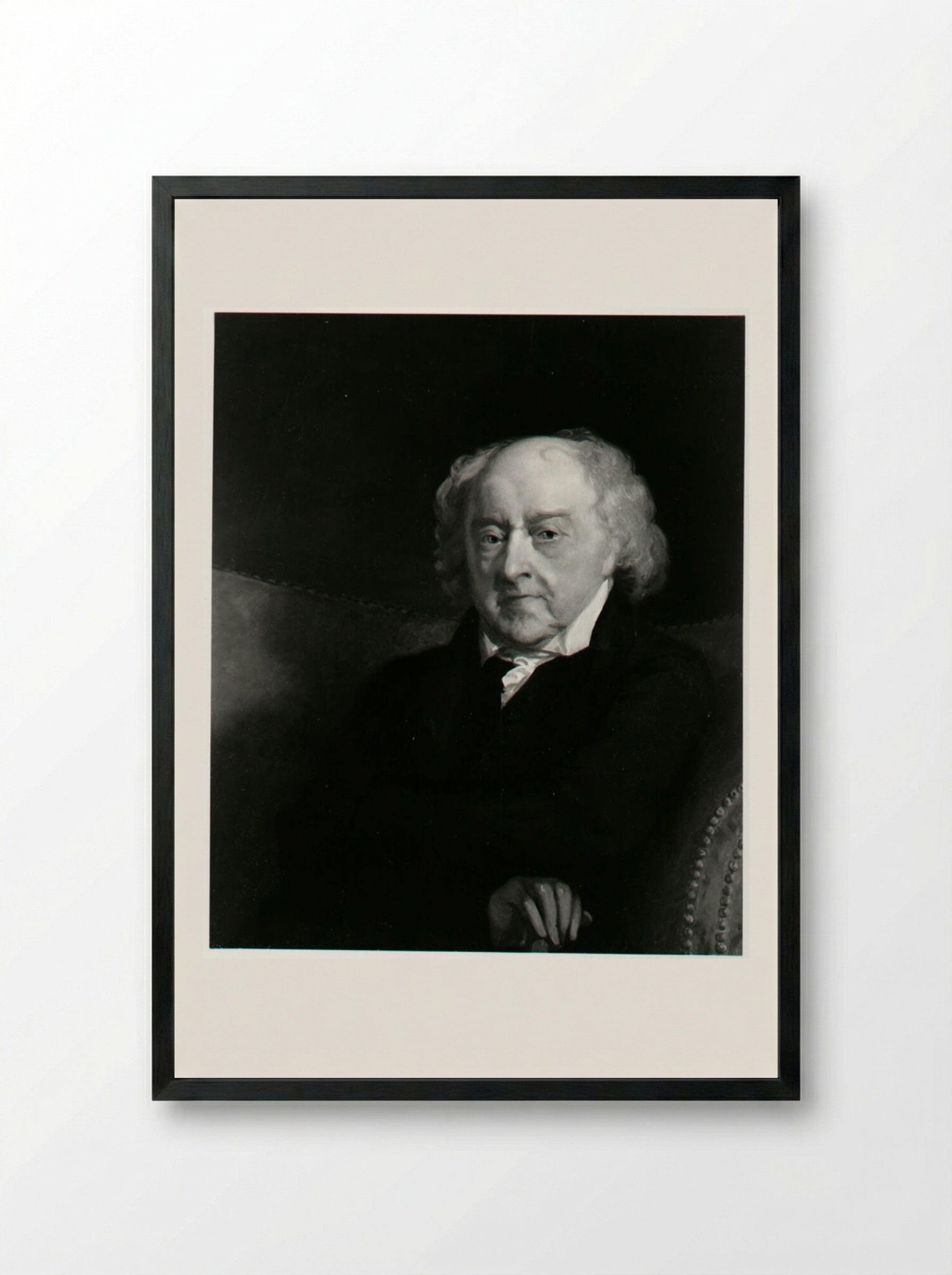 John Adams (Portrait, After Gilbert Stuart) - Fine Art Print - Framed Print Black