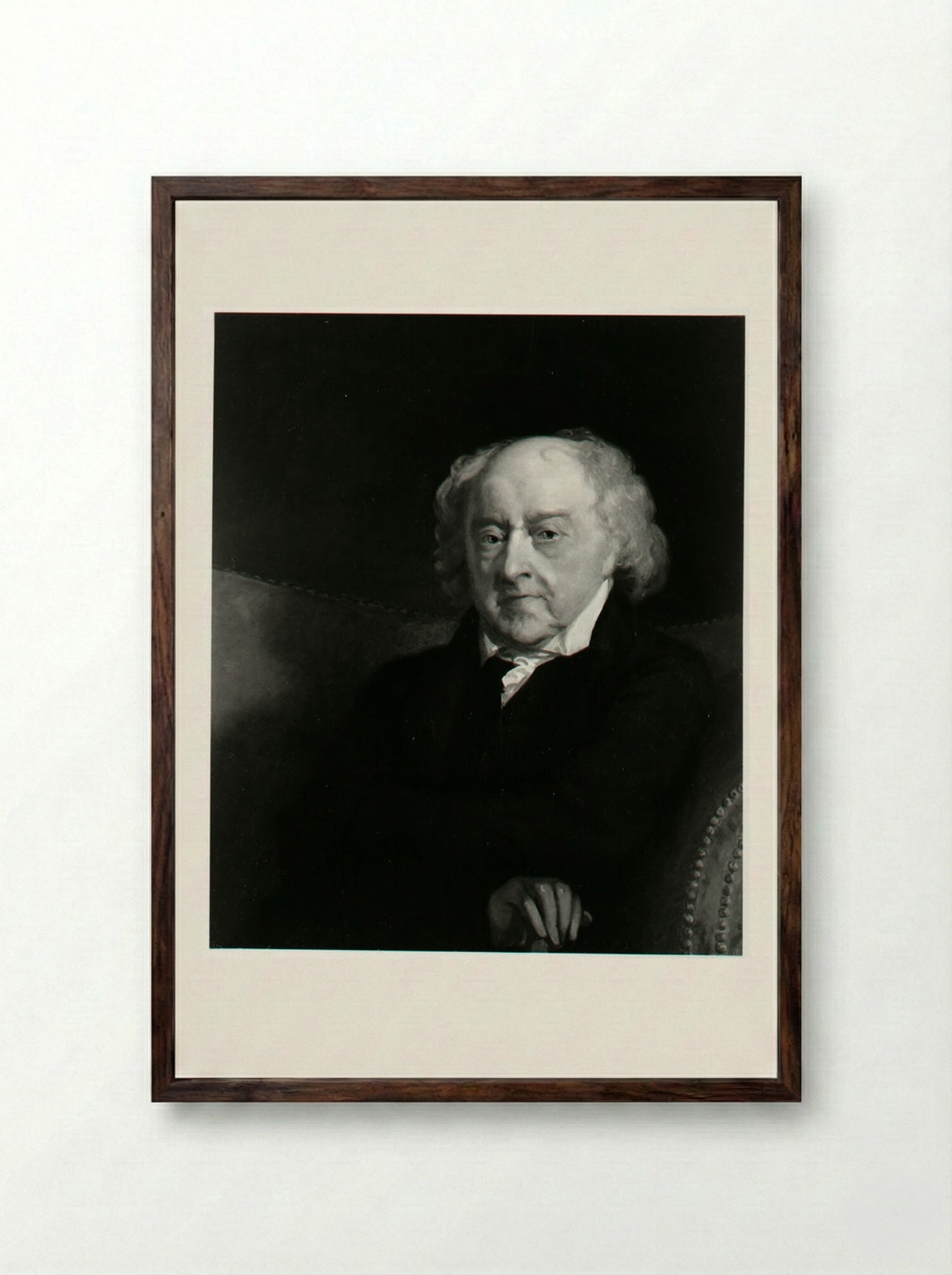 John Adams (Portrait, After Gilbert Stuart) - Fine Art Print - Framed Print Dark Wood