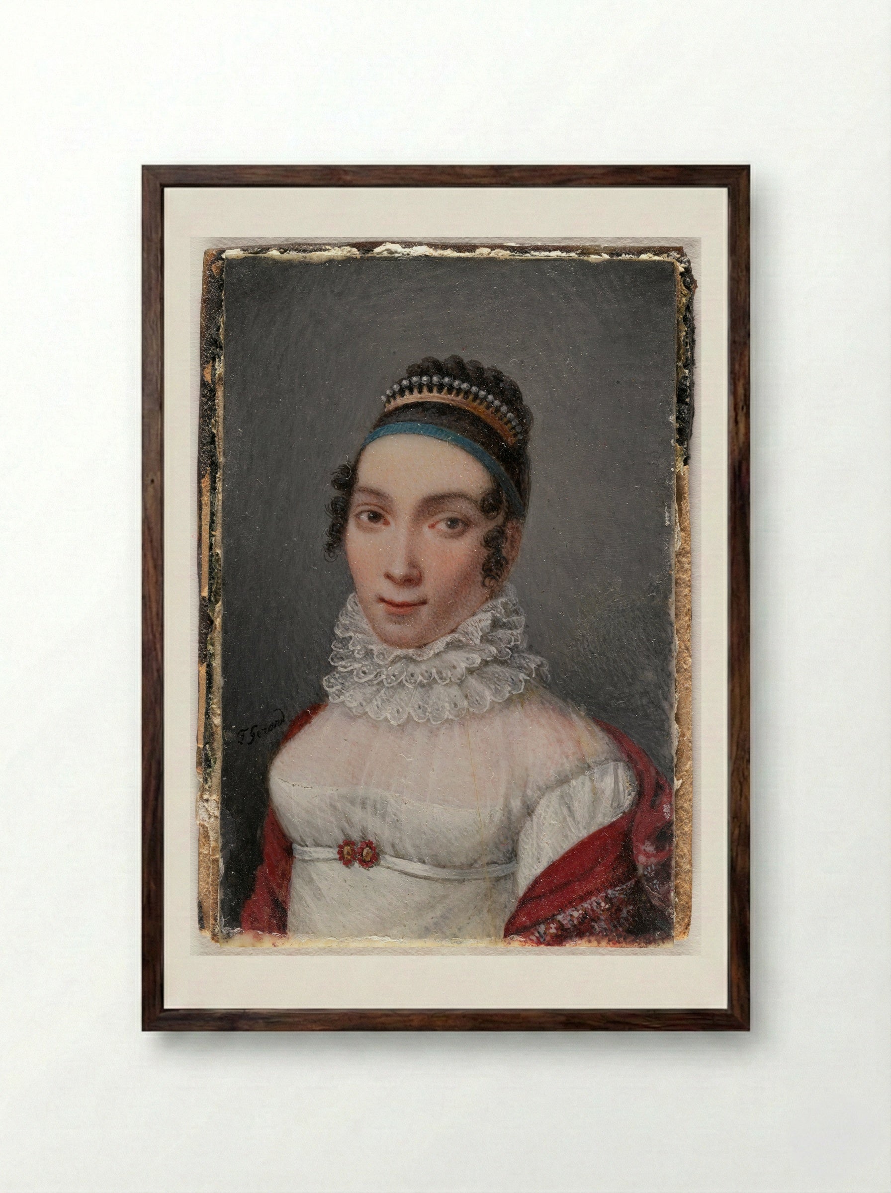 Portrait of a Lady - François Gérard - Framed Print Dark Wood