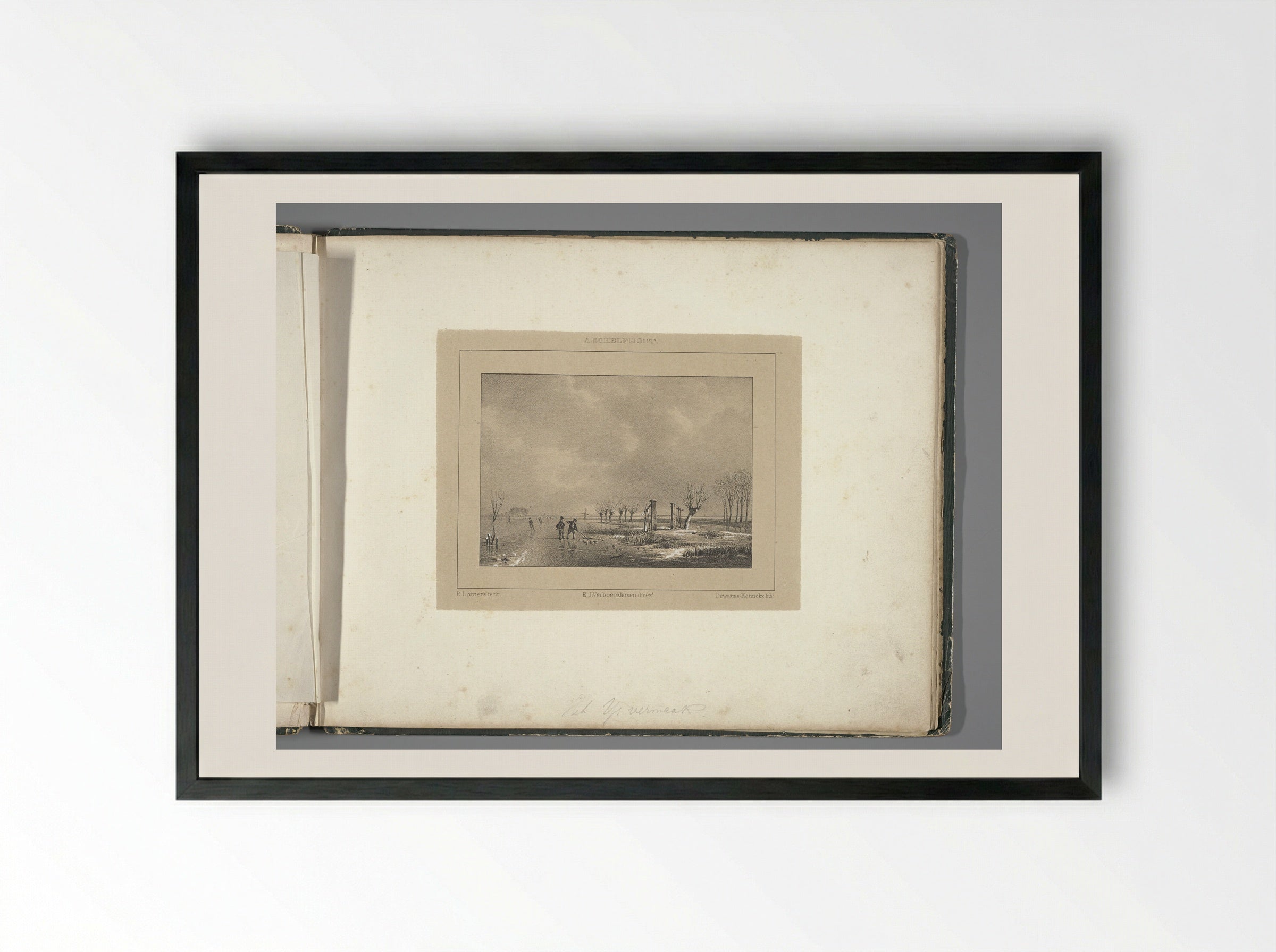 Het ijsvermaak - Paul Lauters - Framed Print Black